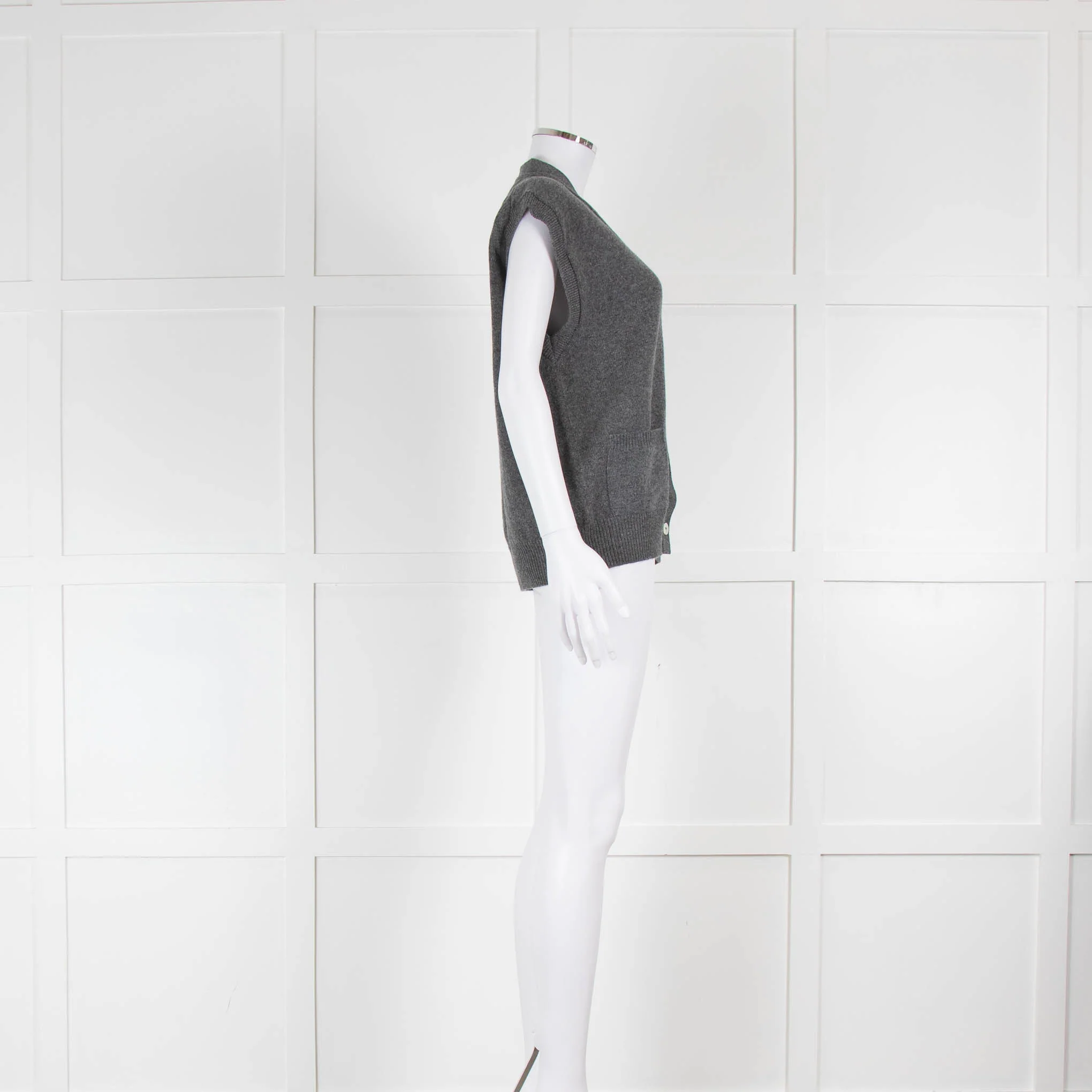 &DAUGHTER Wexford Pocket Waistcoat In Derby Grey - Image 3