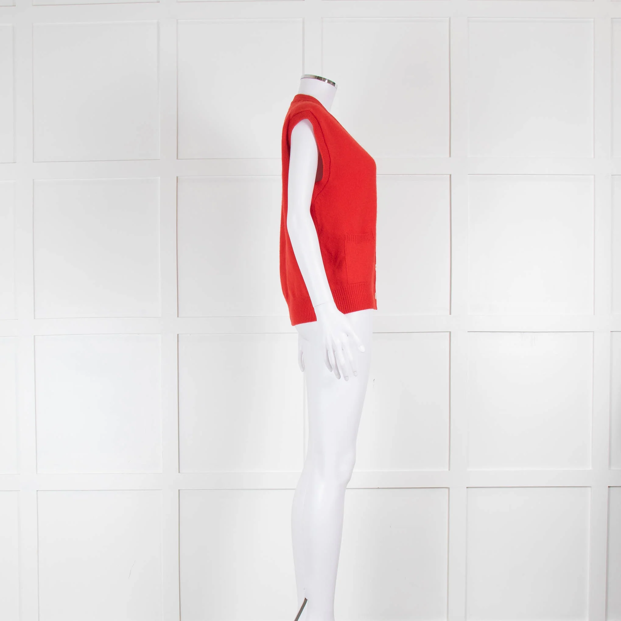 &DAUGHTER Wexford Pocket Waistcoat In Poppy Red - Image 3