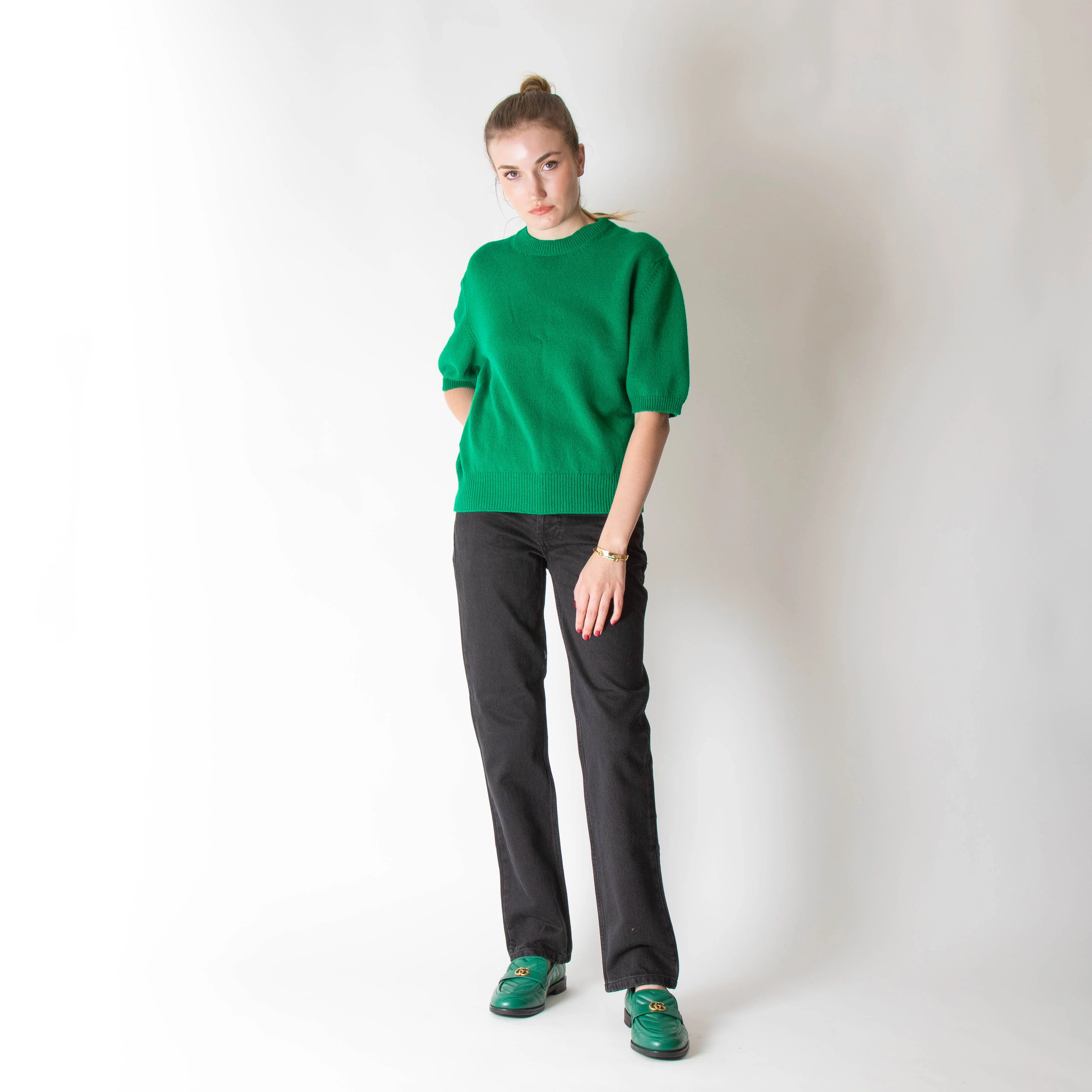 &DAUGHTER Wicklow Geelong T-Shirt In Jungle Green - Image 2