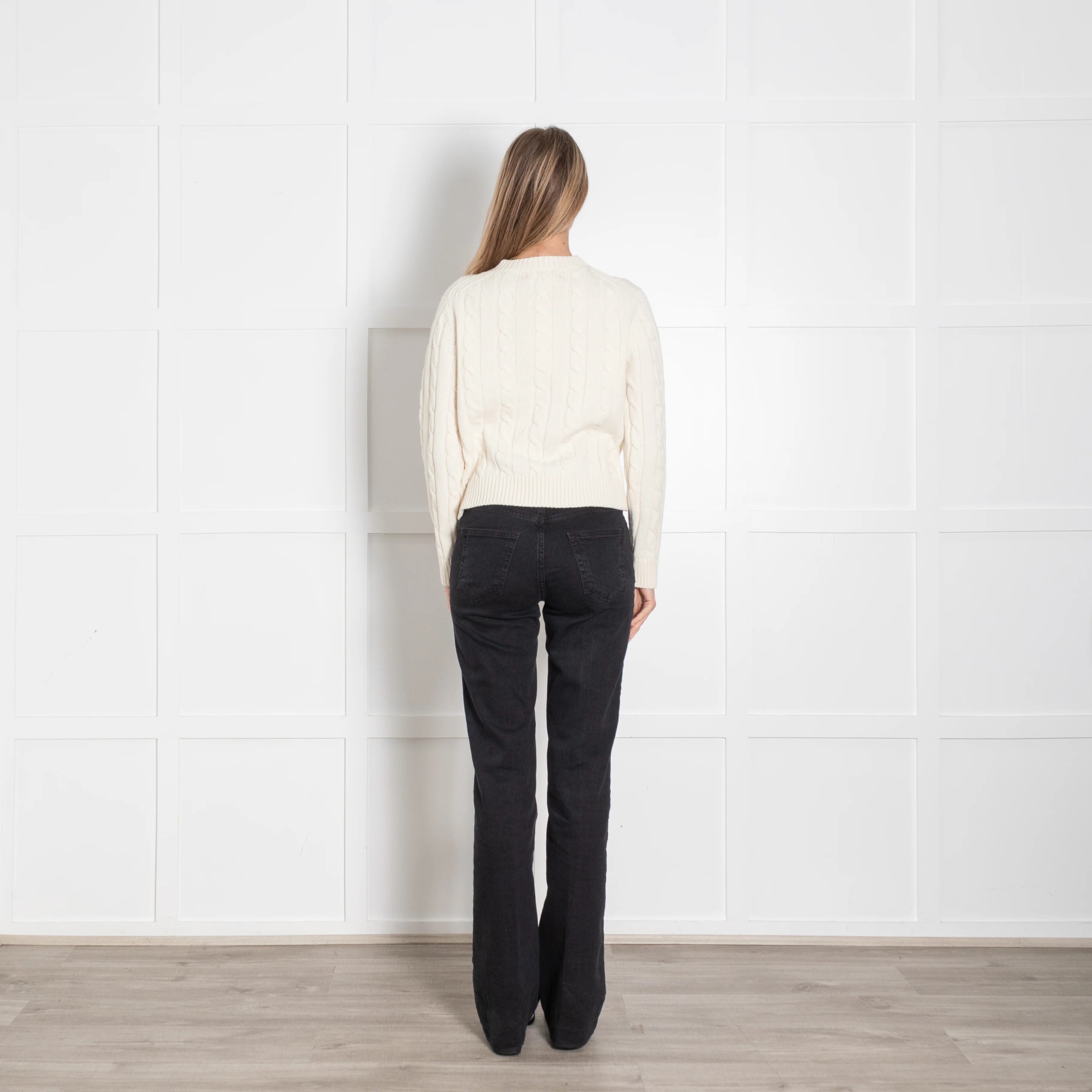 &Daughter Round Neck Cream Cable Knit Jumper - Image 5
