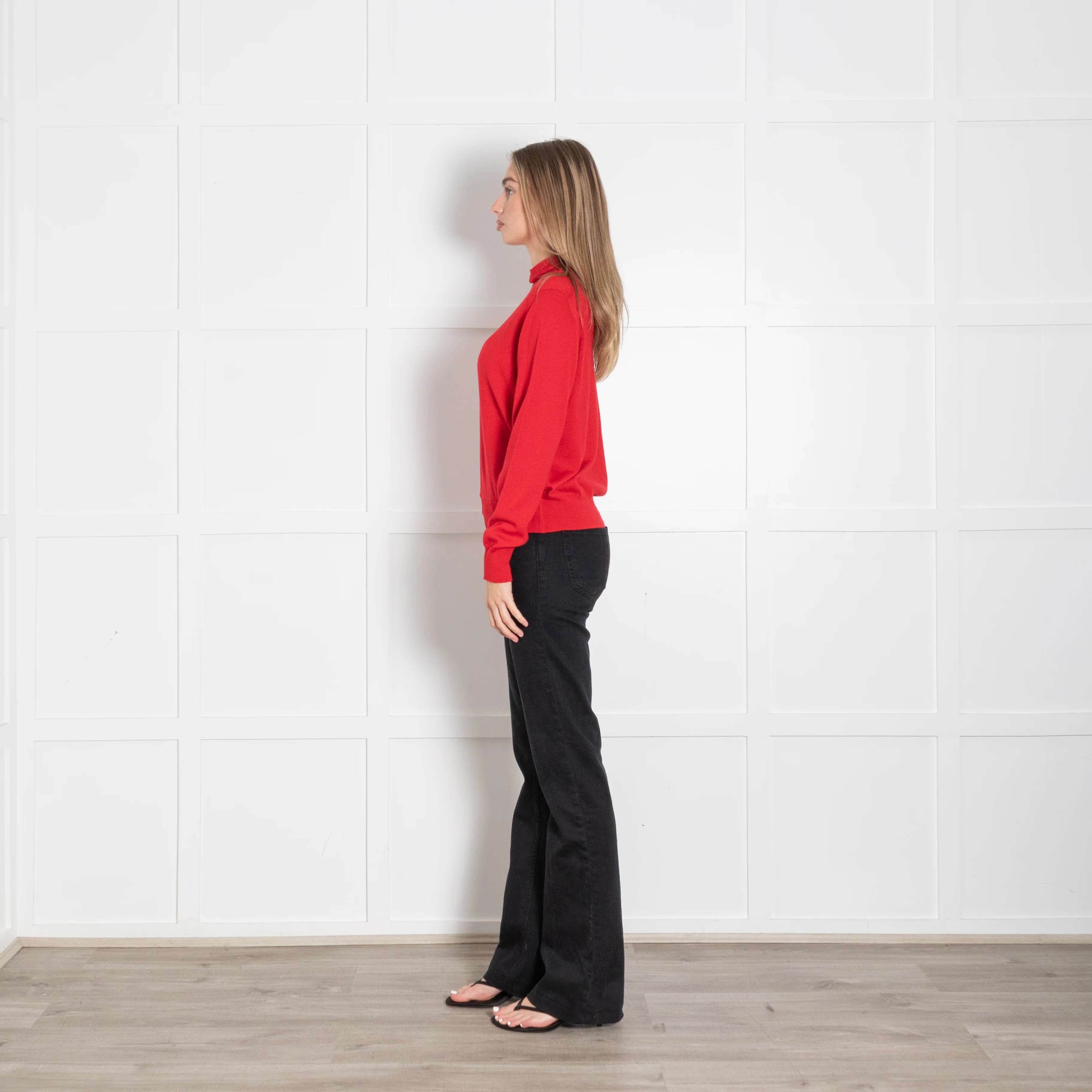 &Daughter Red Fine Knit Wool Polo Neck - Image 4