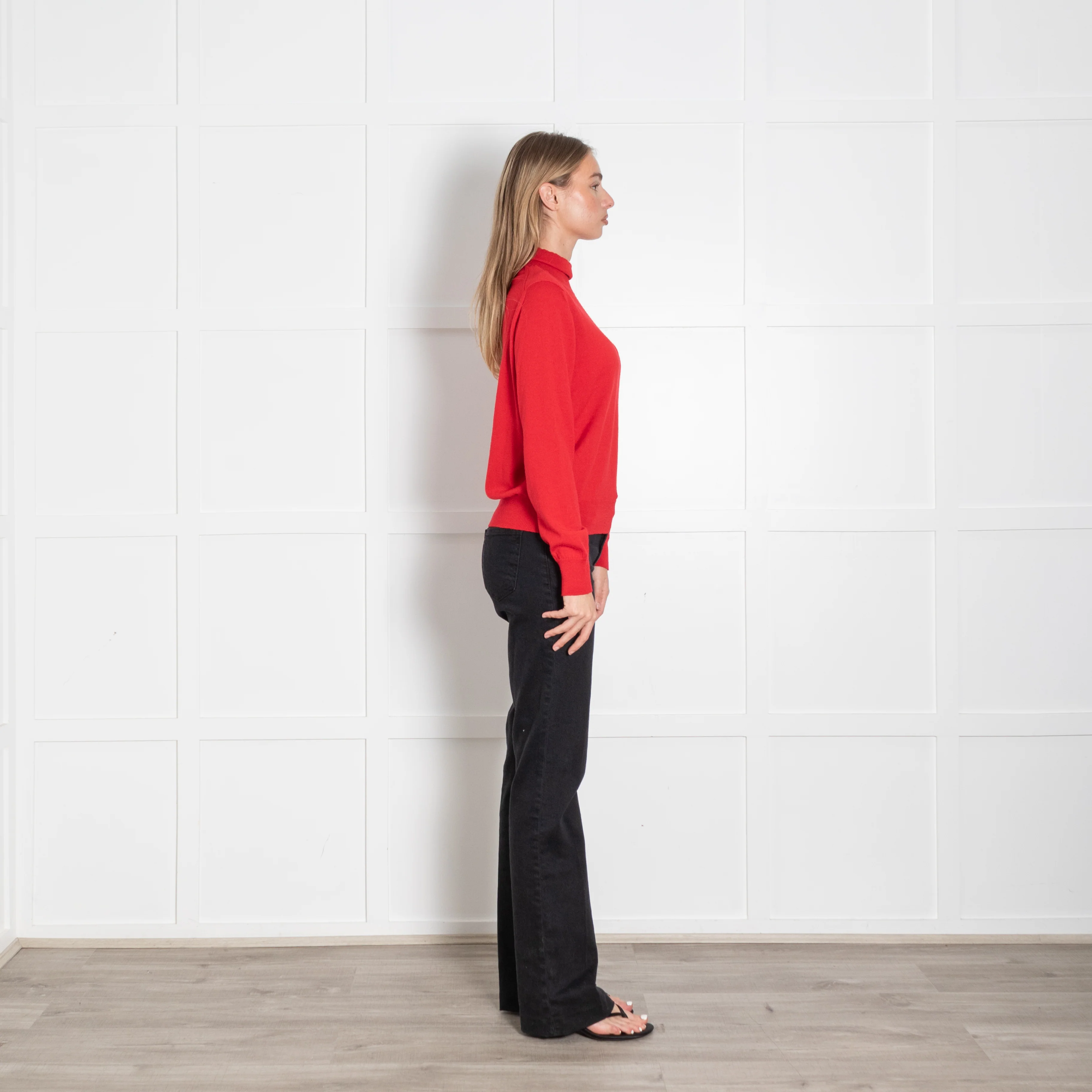 &Daughter Red Fine Knit Wool Polo Neck - Image 6