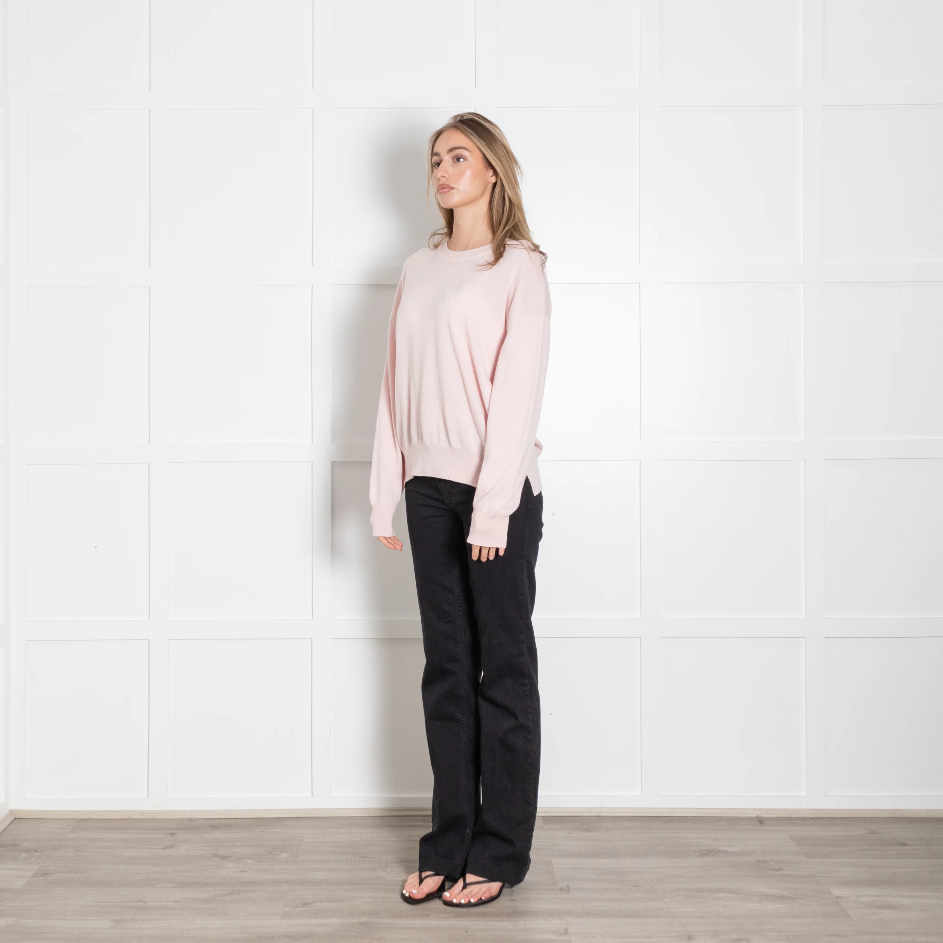 &Daughter Pale Pink Wool Round Neck Jumper - Image 3