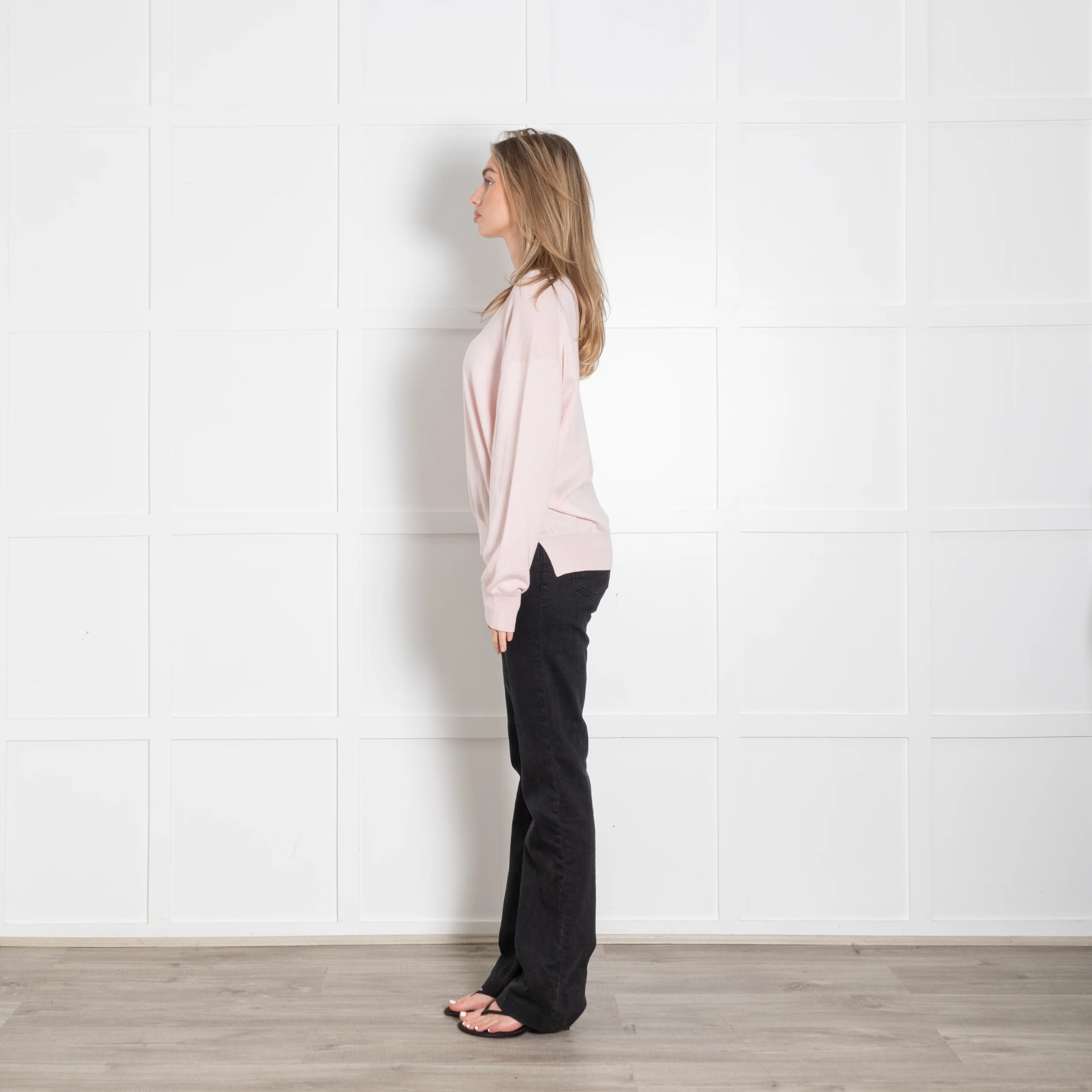 &Daughter Pale Pink Wool Round Neck Jumper - Image 4