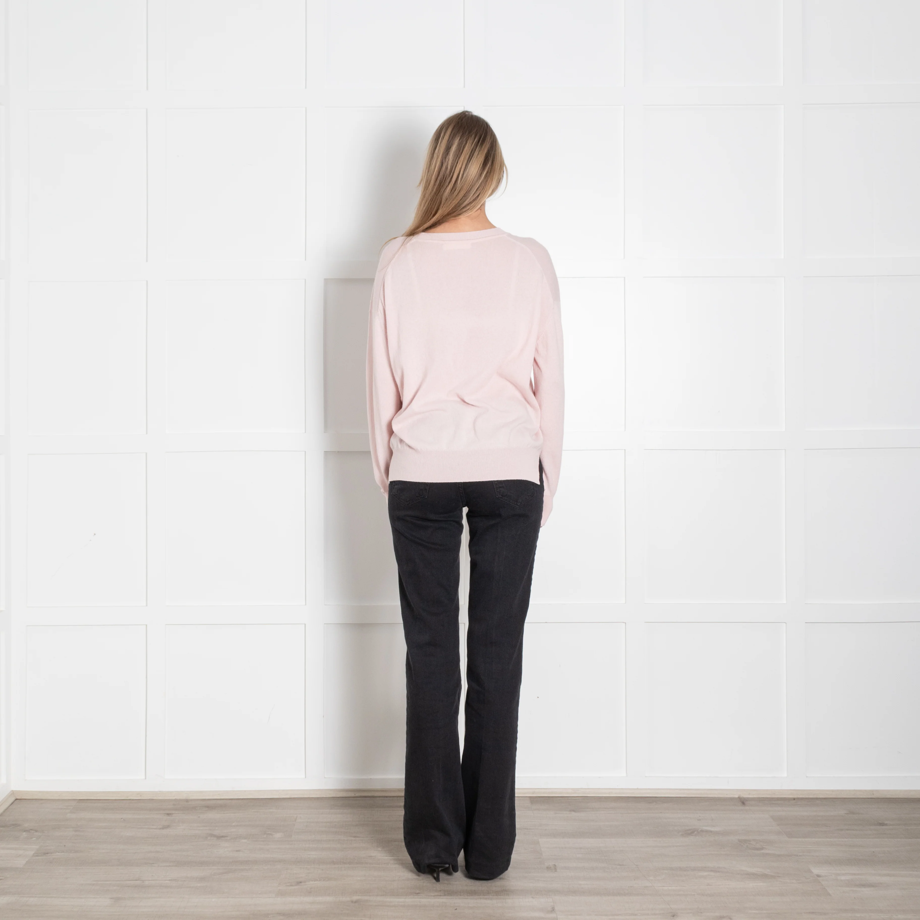 &Daughter Pale Pink Wool Round Neck Jumper - Image 5