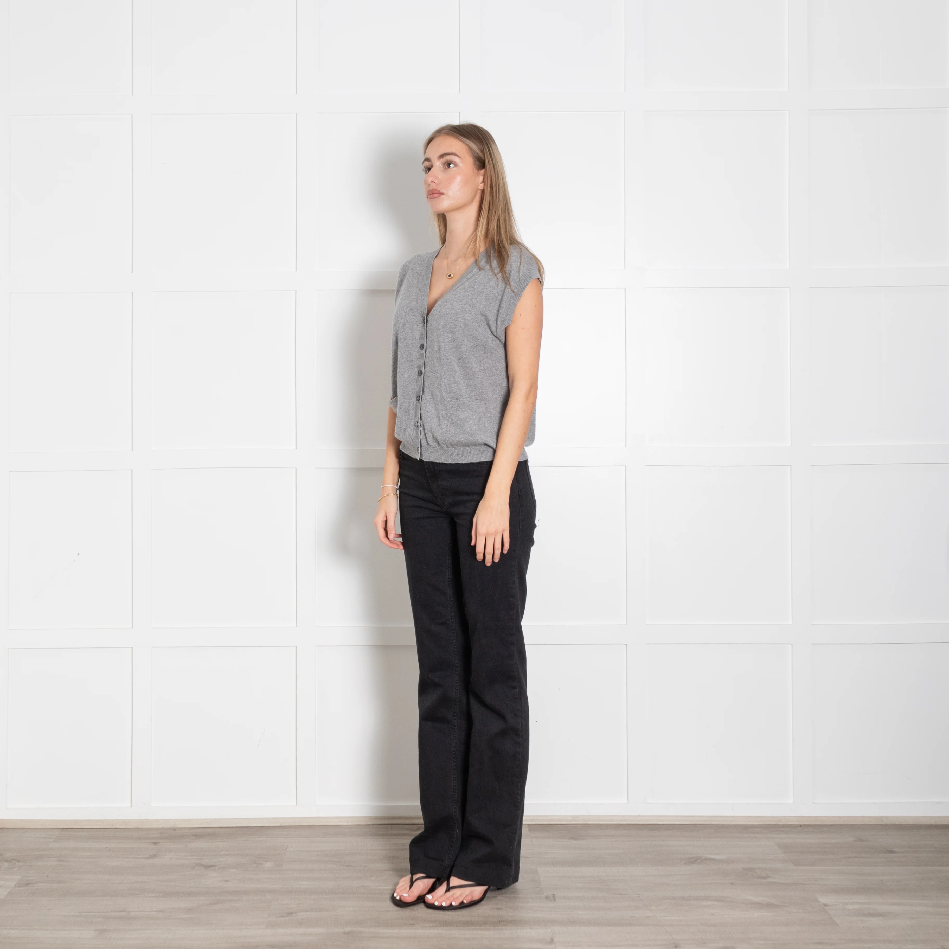 &Daughter Grey Button Up Vest - Image 3