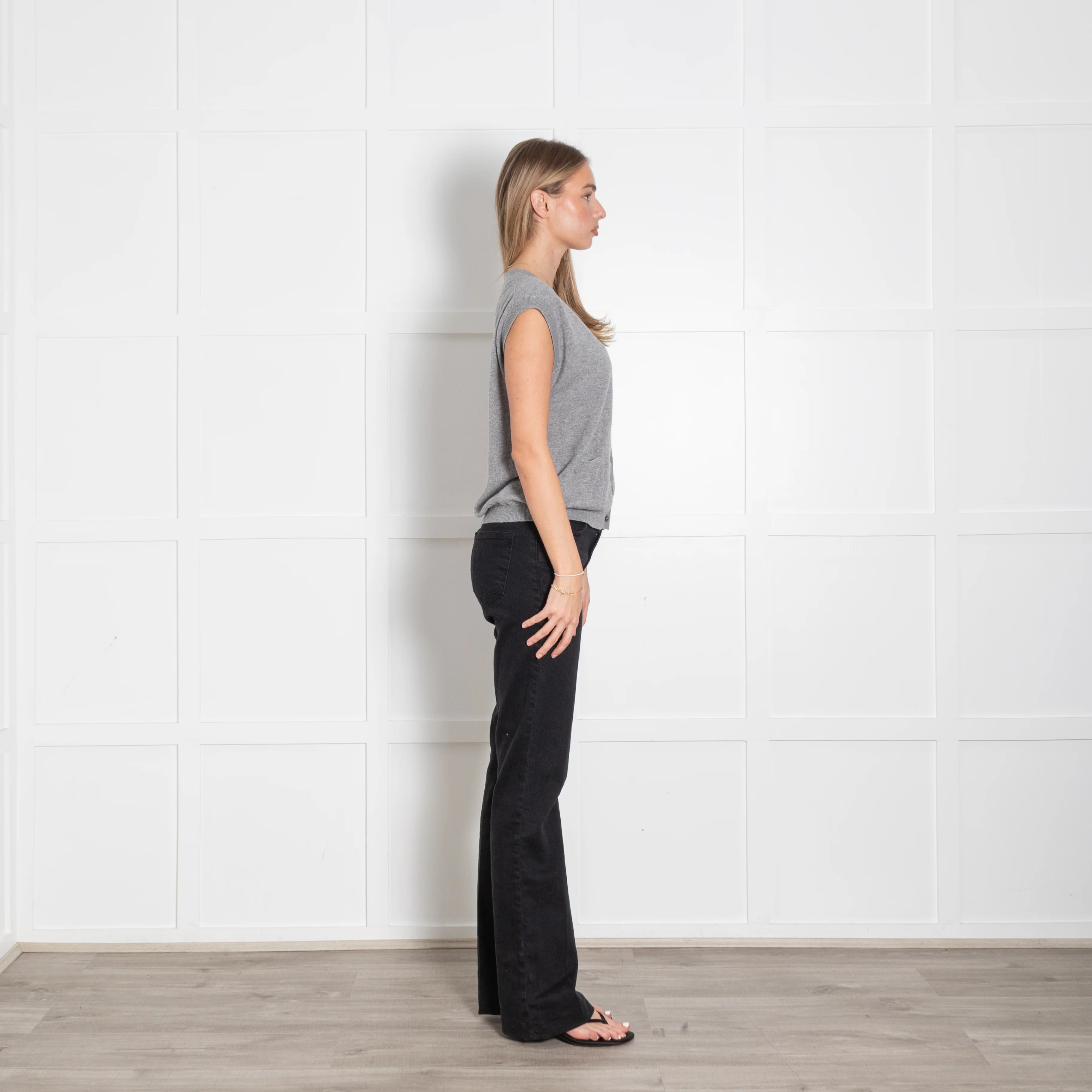&Daughter Grey Button Up Vest - Image 6