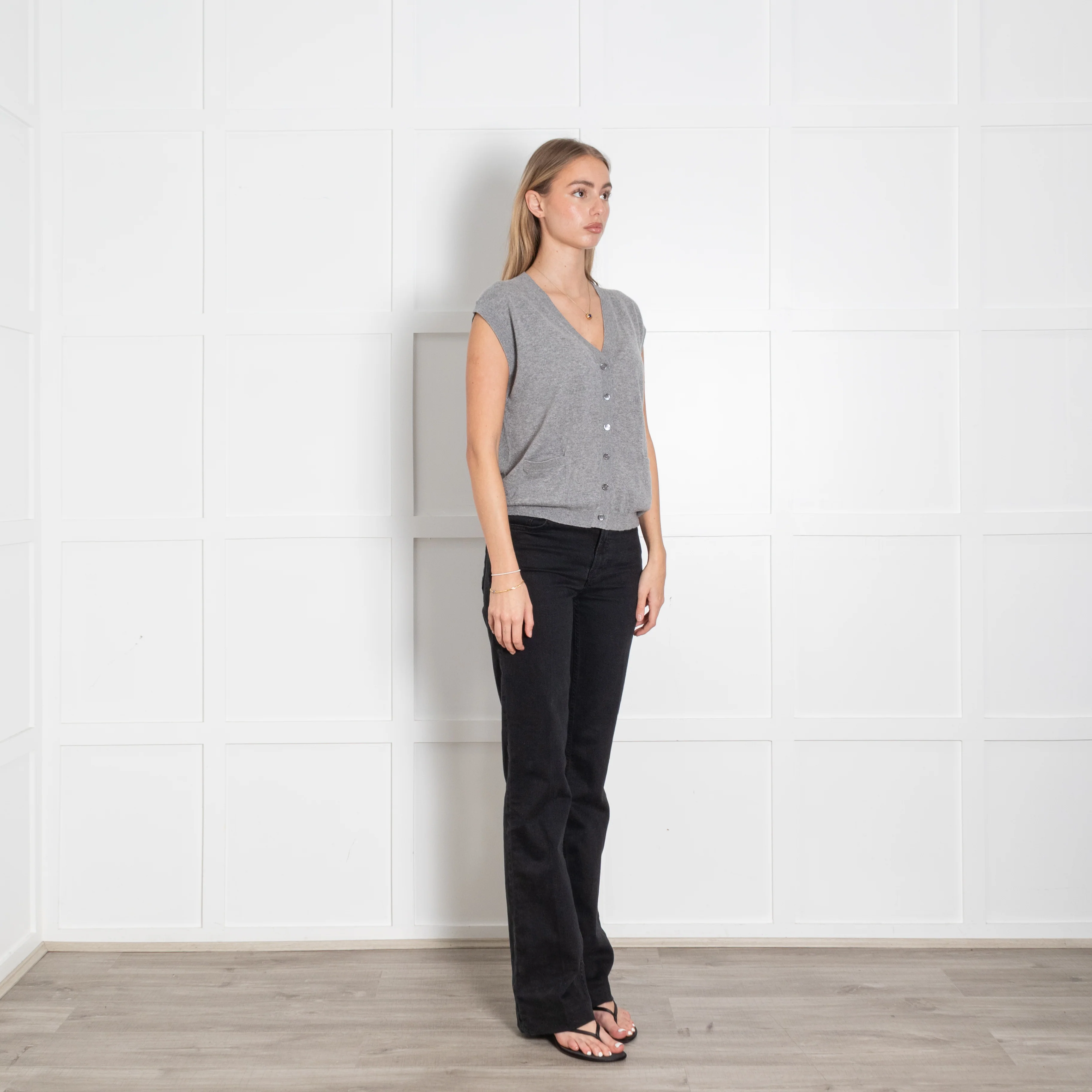 &Daughter Grey Button Up Vest - Image 7