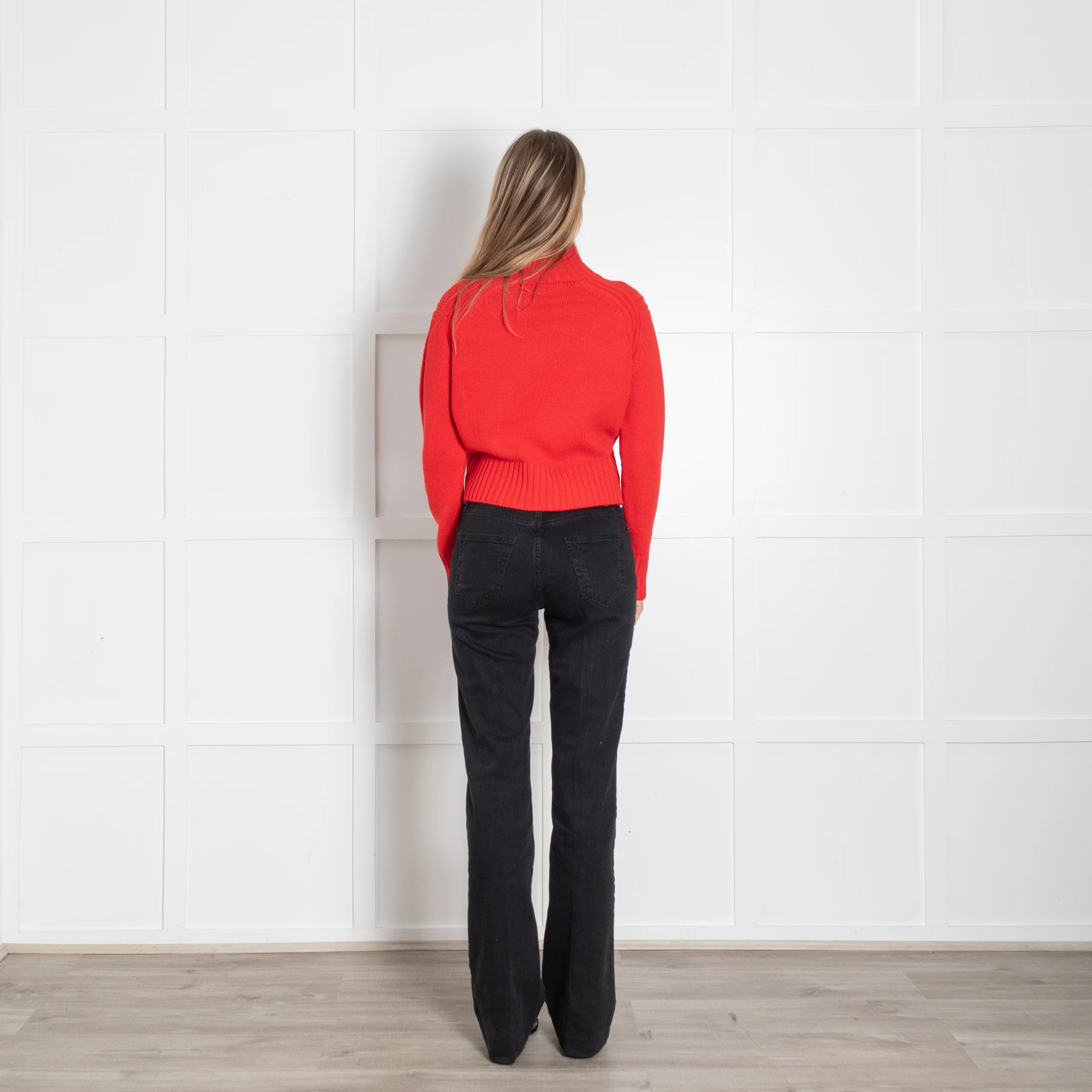 &Daughter Red Wool Funnel Neck Jumper - Image 5