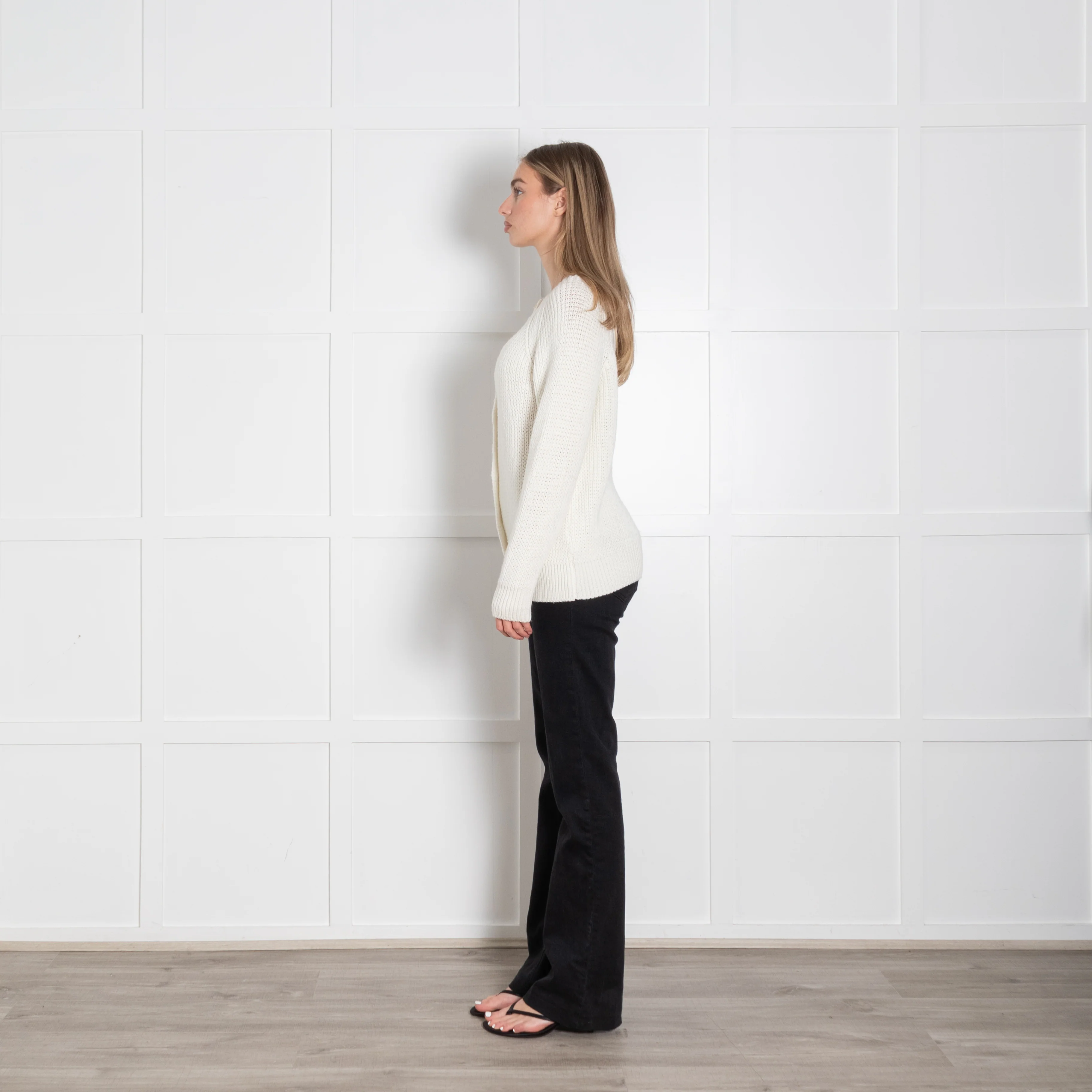 &Daughter White Wool Open Weave Cardigan - Image 4