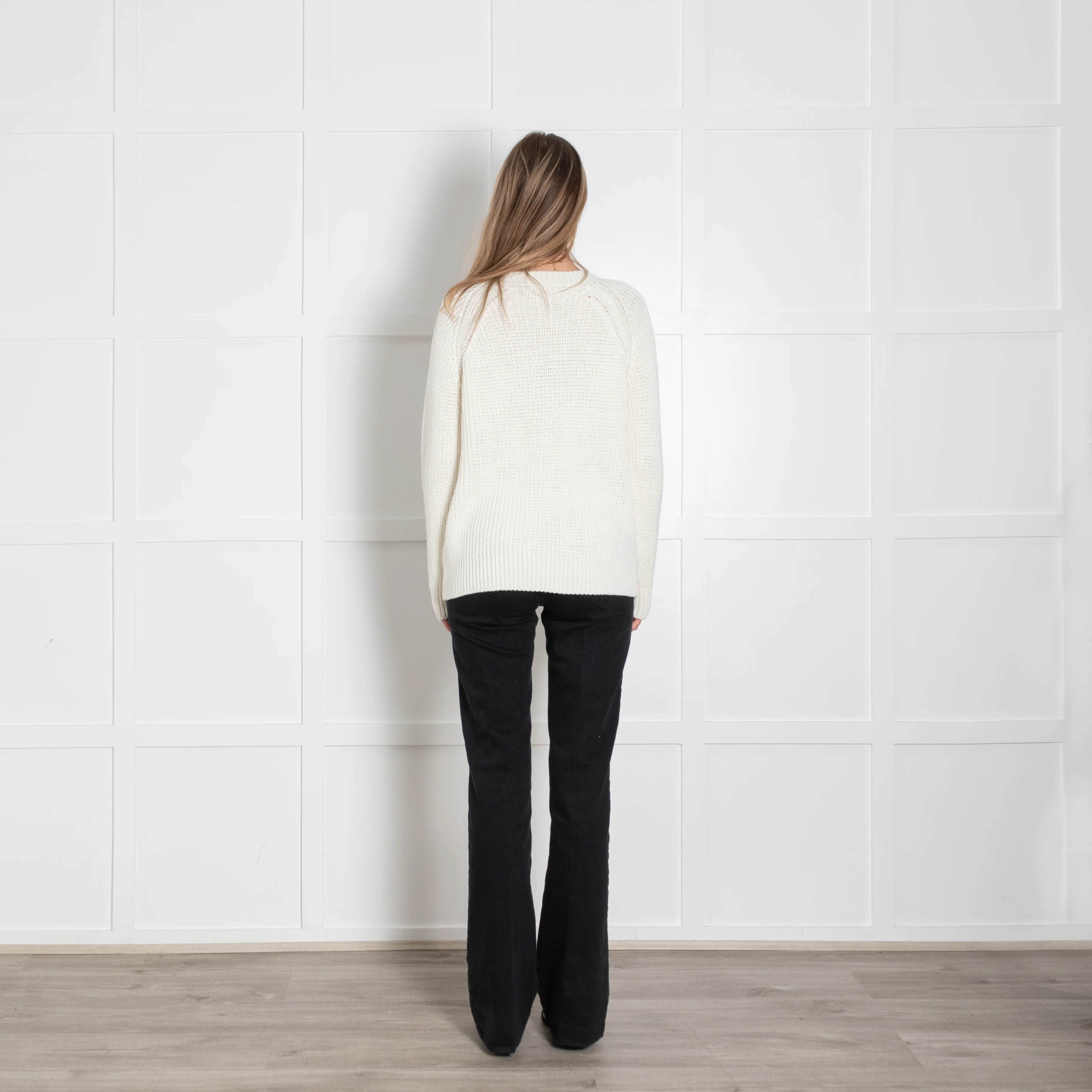 &Daughter White Wool Open Weave Cardigan - Image 5