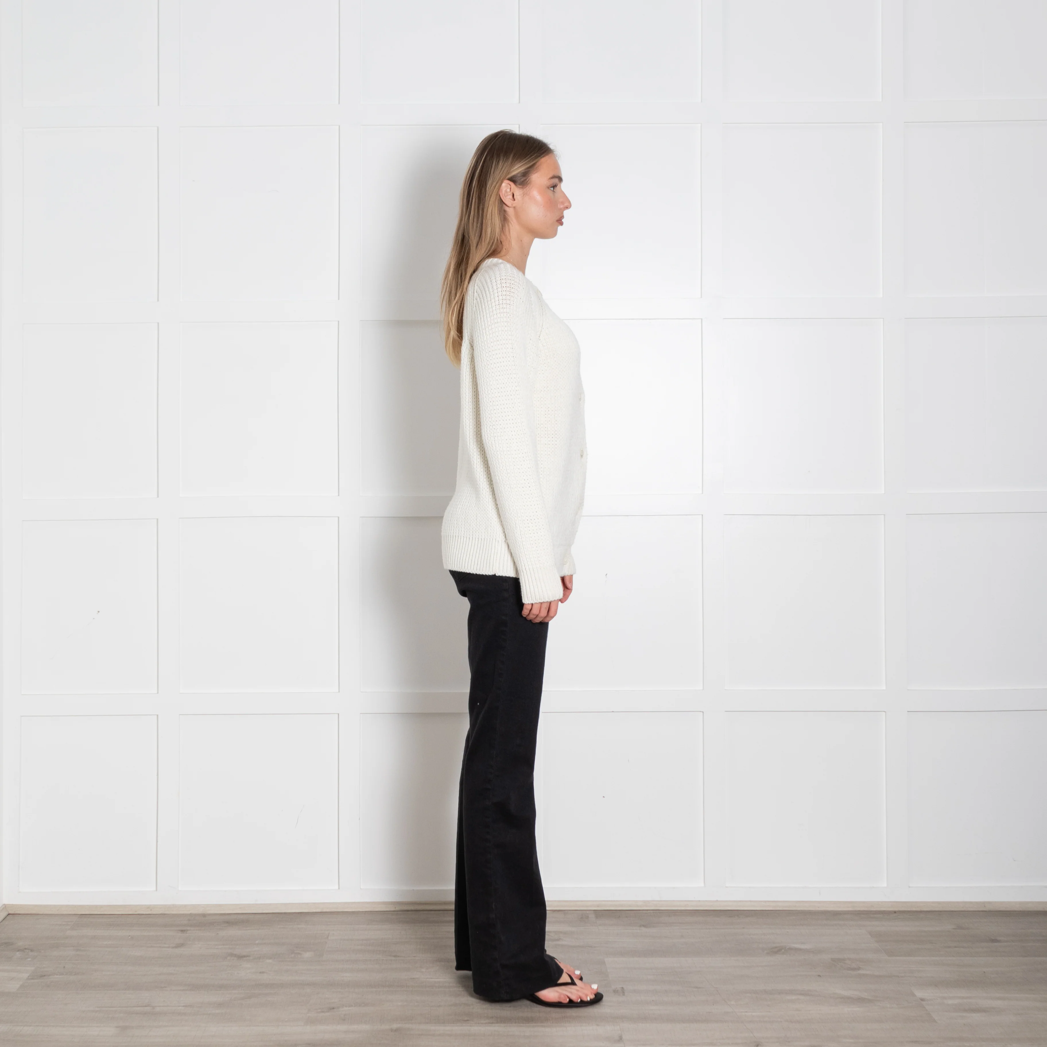 &Daughter White Wool Open Weave Cardigan - Image 6