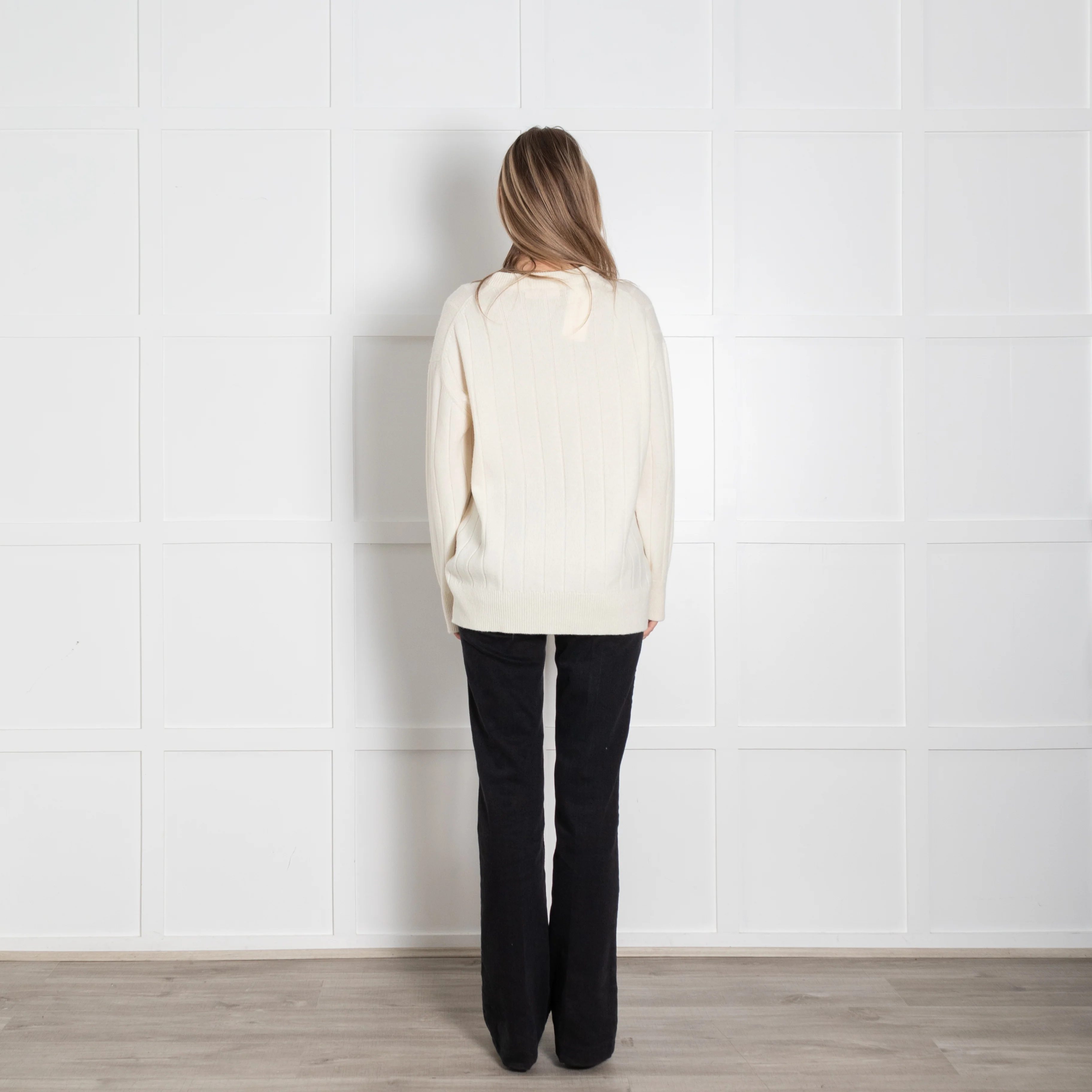 &Daughter Cream Jumbo Rib Round Neck Jumper - Image 5