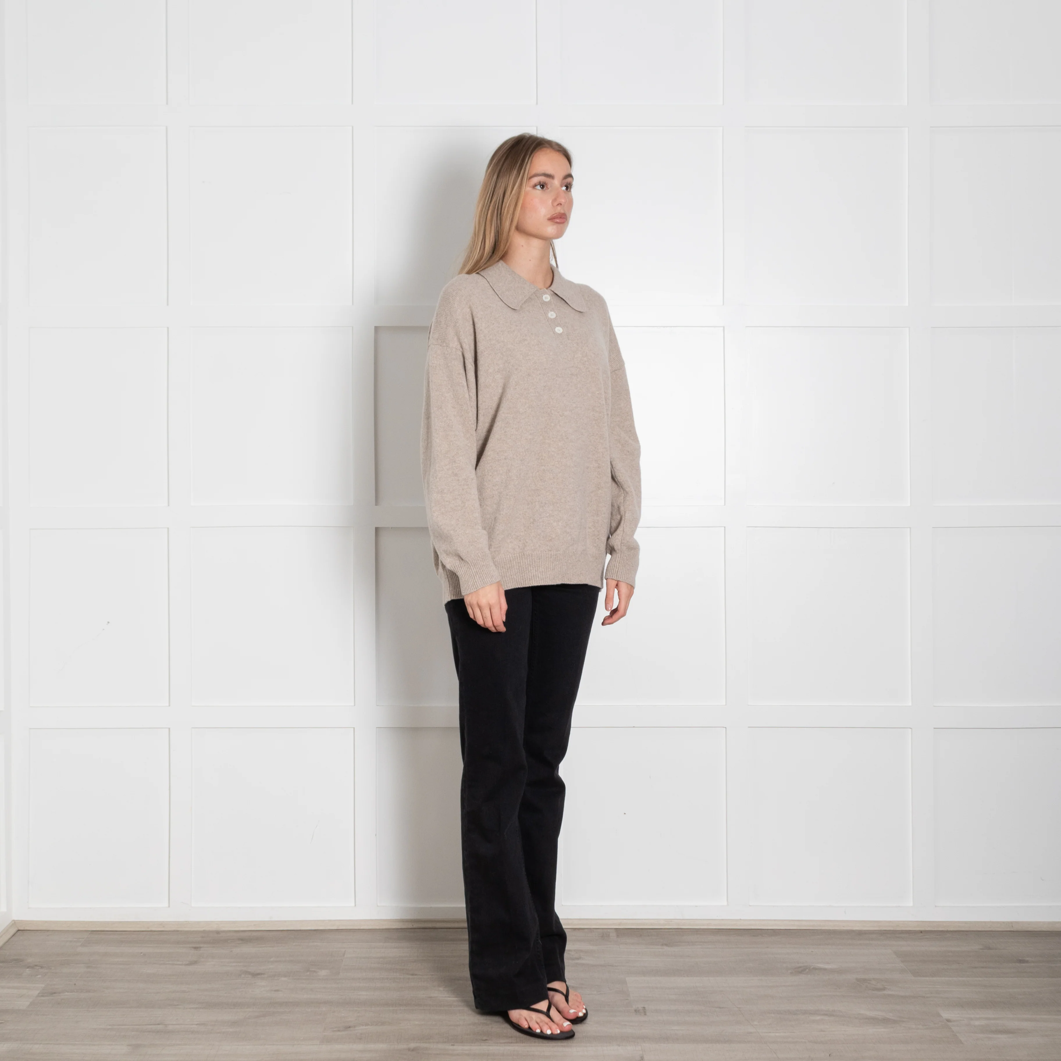 &Daughter Oatmeal Collared Wool Jumper - Image 7
