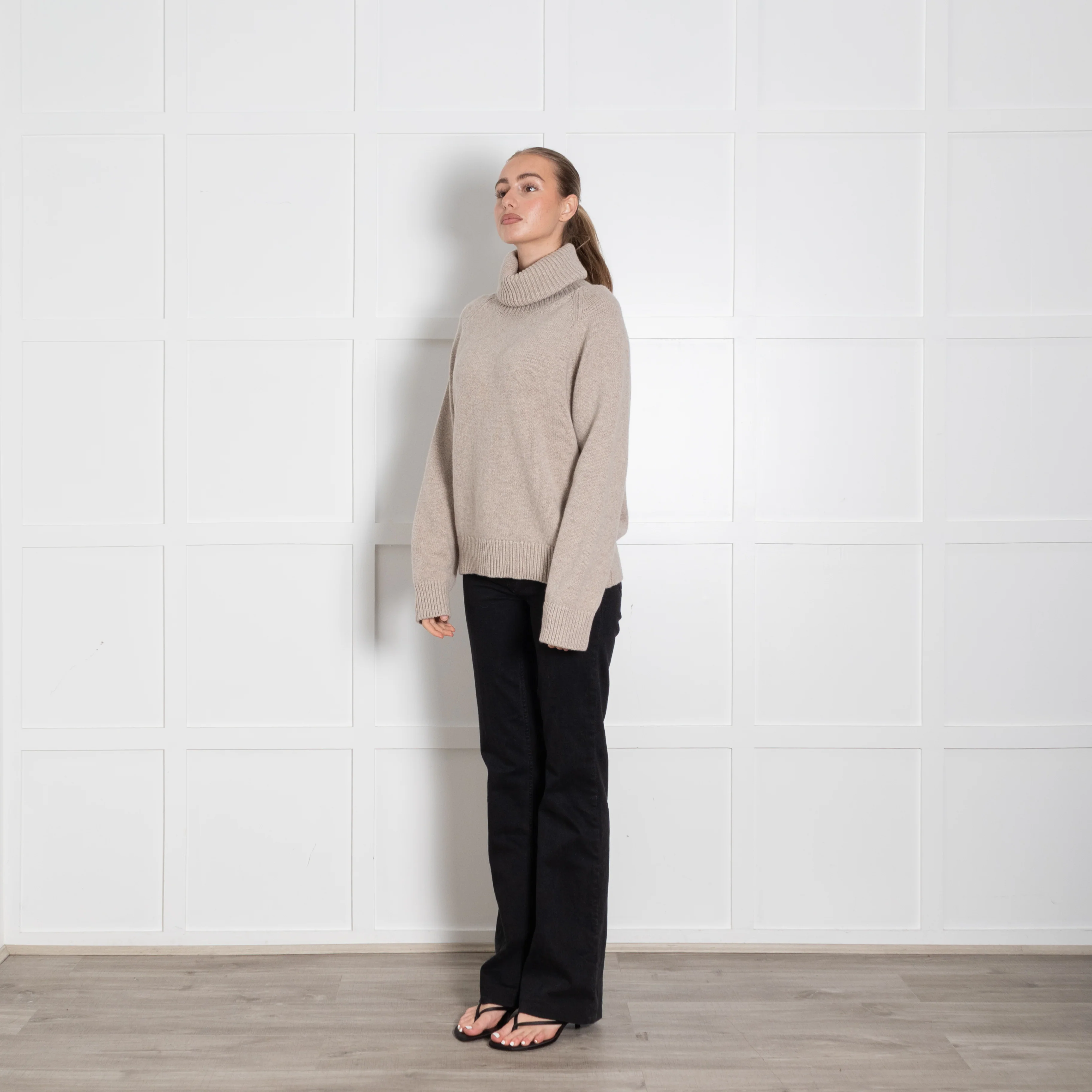 &Daughter Oatmeal Wool Roll Neck - Image 3