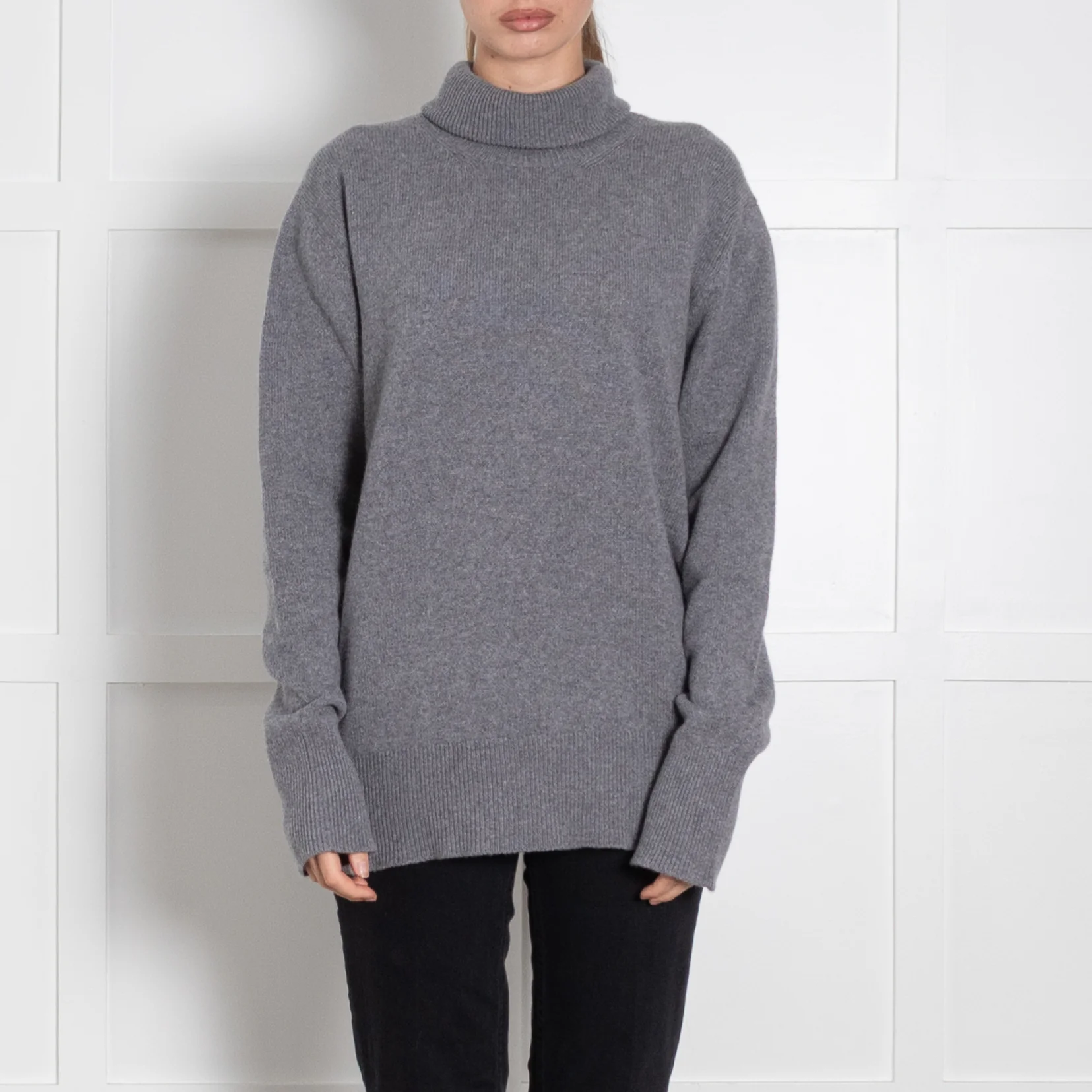 &Daughter Grey Wool Rollneck Jumper - Image 2