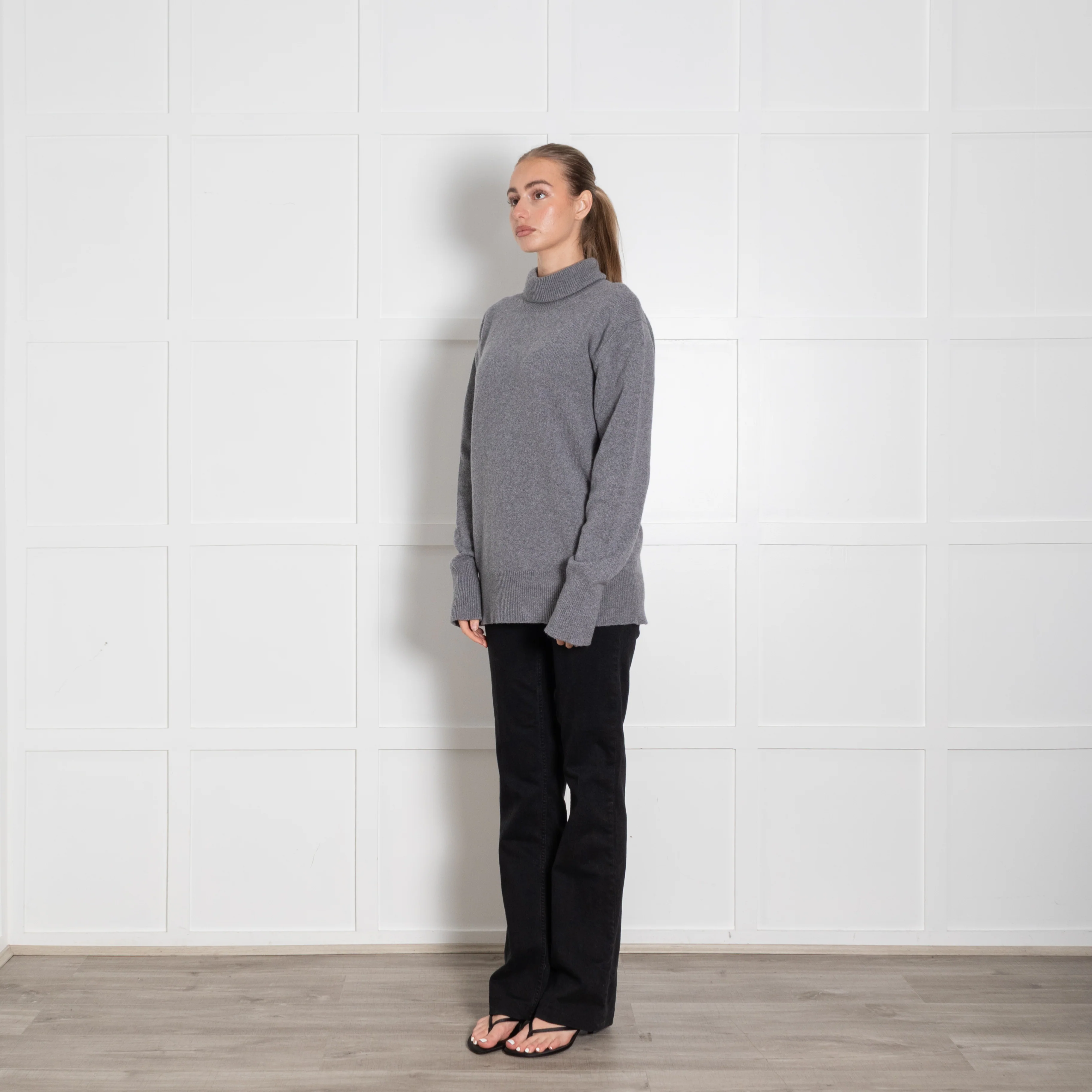 &Daughter Grey Wool Rollneck Jumper - Image 3