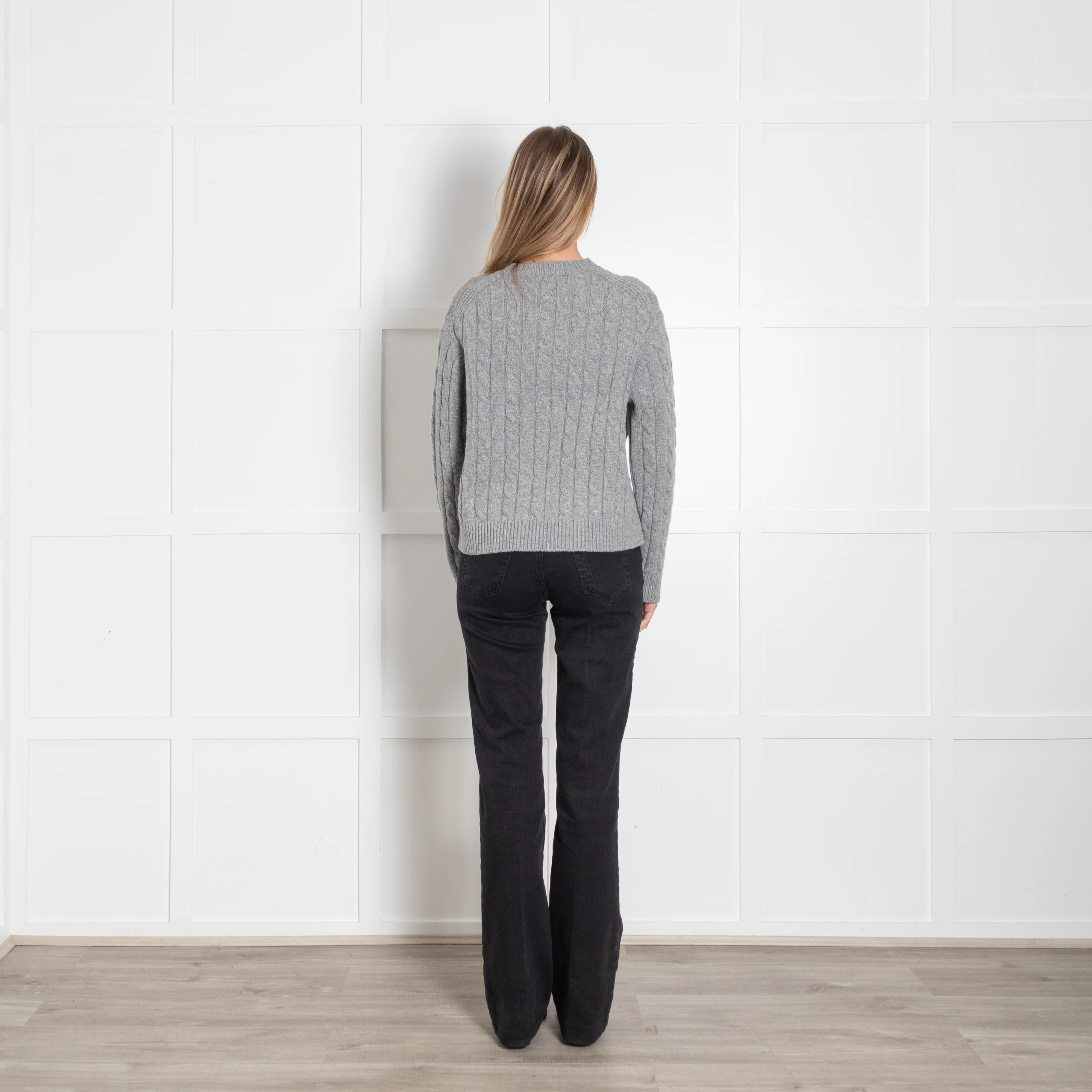&Daughter Light Grey Cable Wool Jumper - Image 5