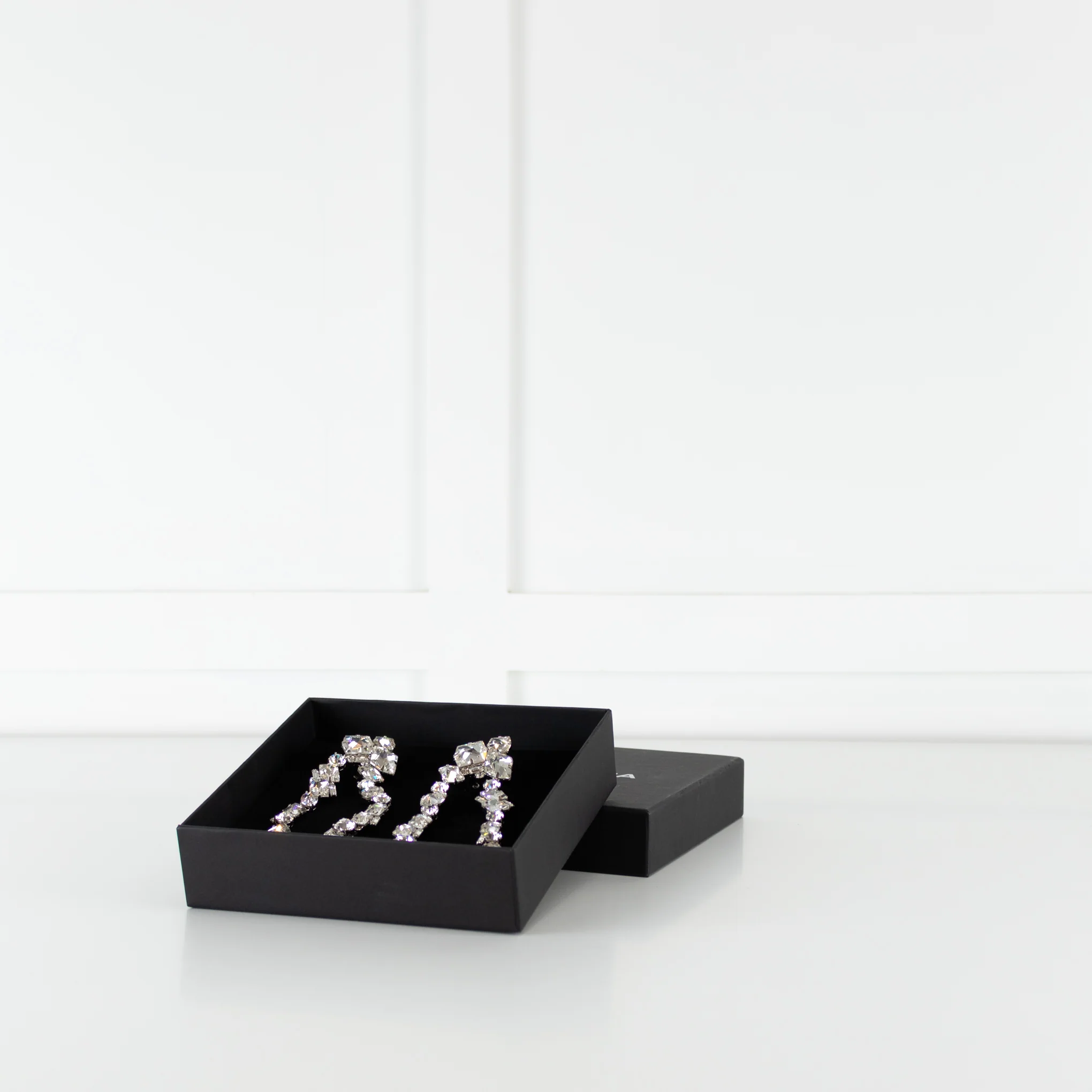 David Koma Silver Irregular Crystal Chandelier Clip-on  Earrings - Image 2
