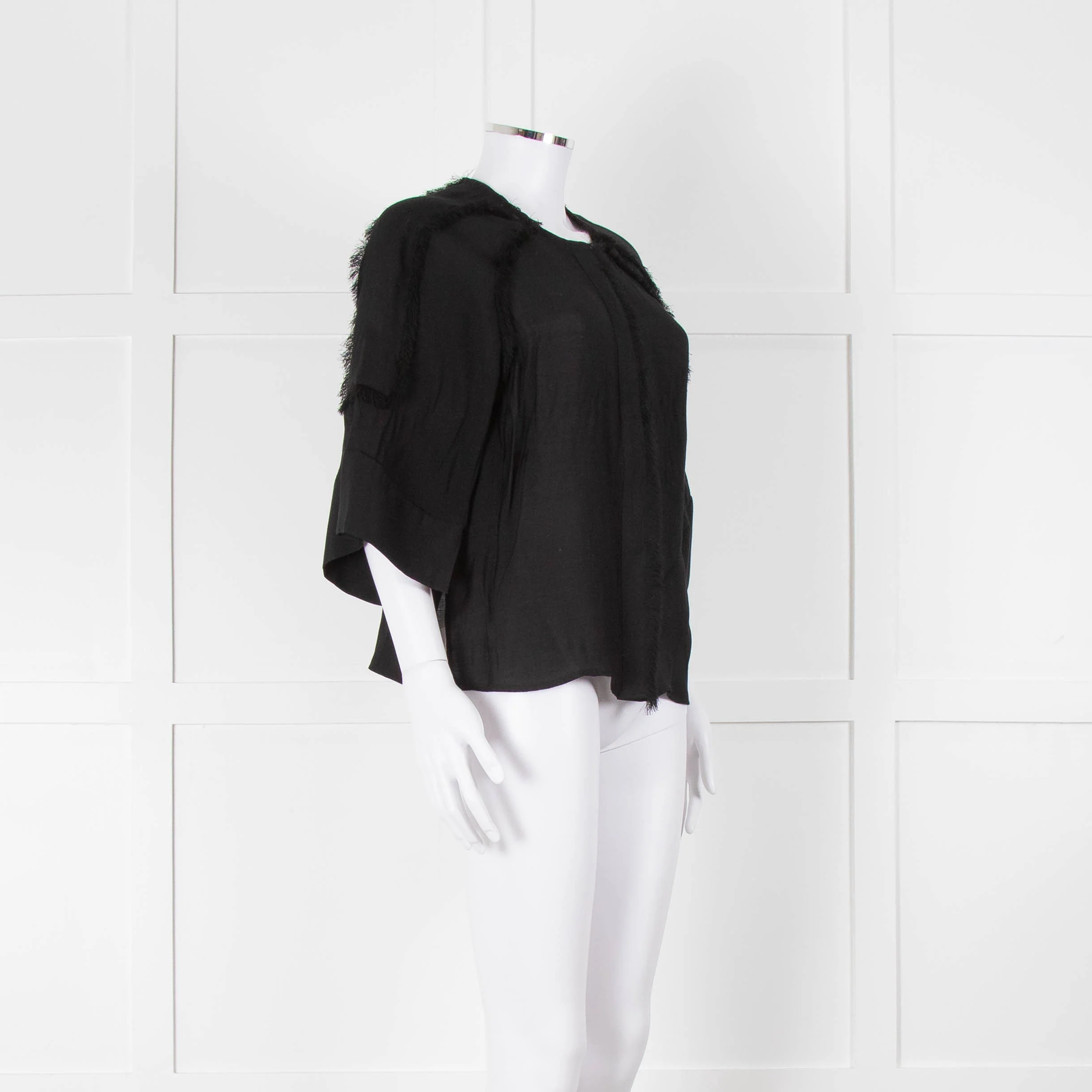 Day Birger et Mikkelson Black Raw Edge Short Sleeve Blouse - Image 2