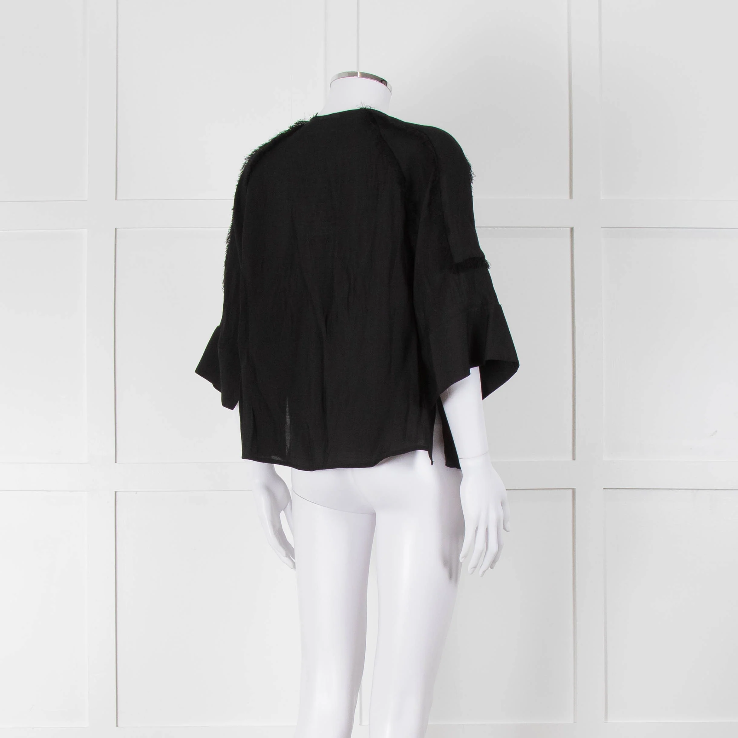 Day Birger et Mikkelson Black Raw Edge Short Sleeve Blouse - Image 4