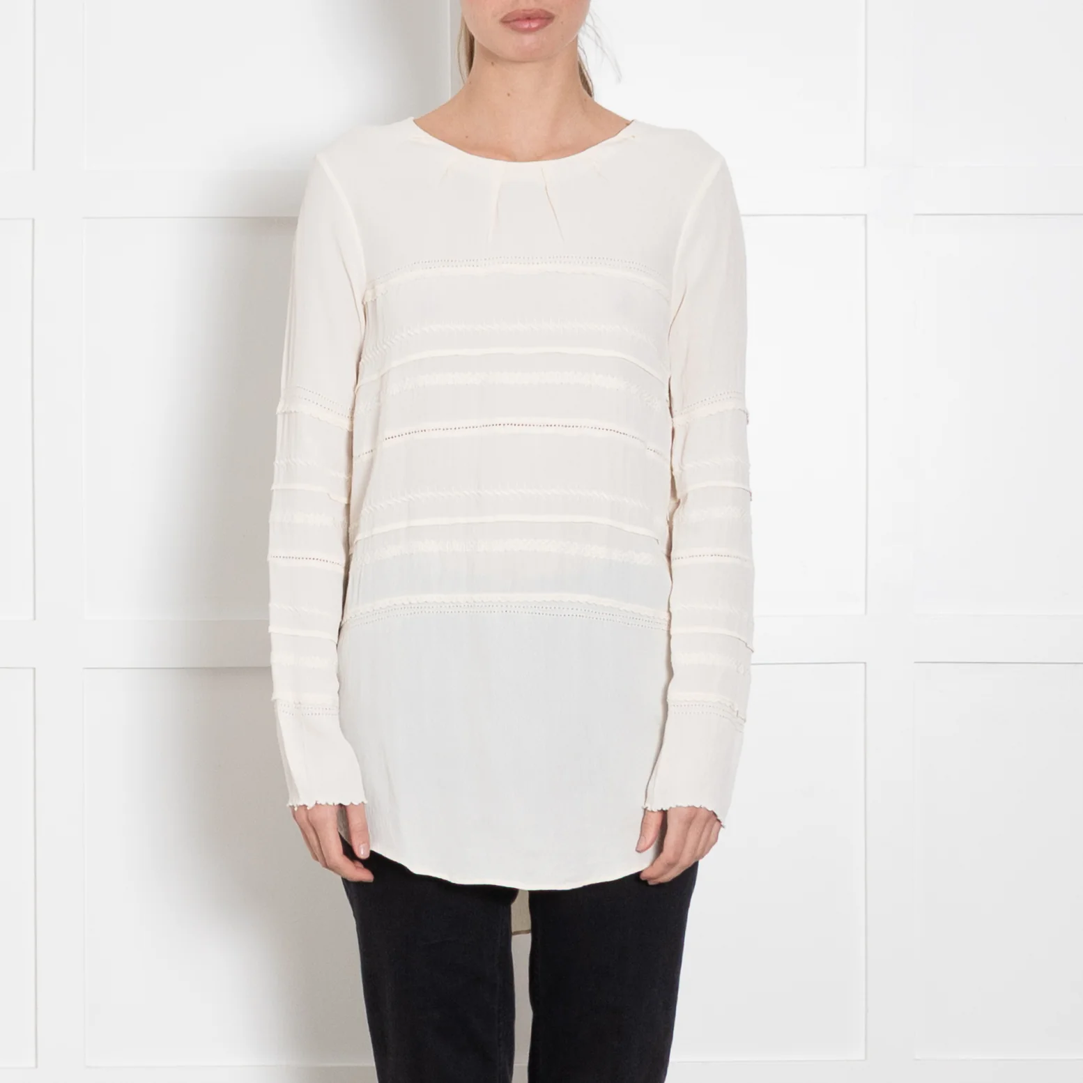 Day Birger et Mikkelson Butter Cream Embroidered Stripe Top - Image 2