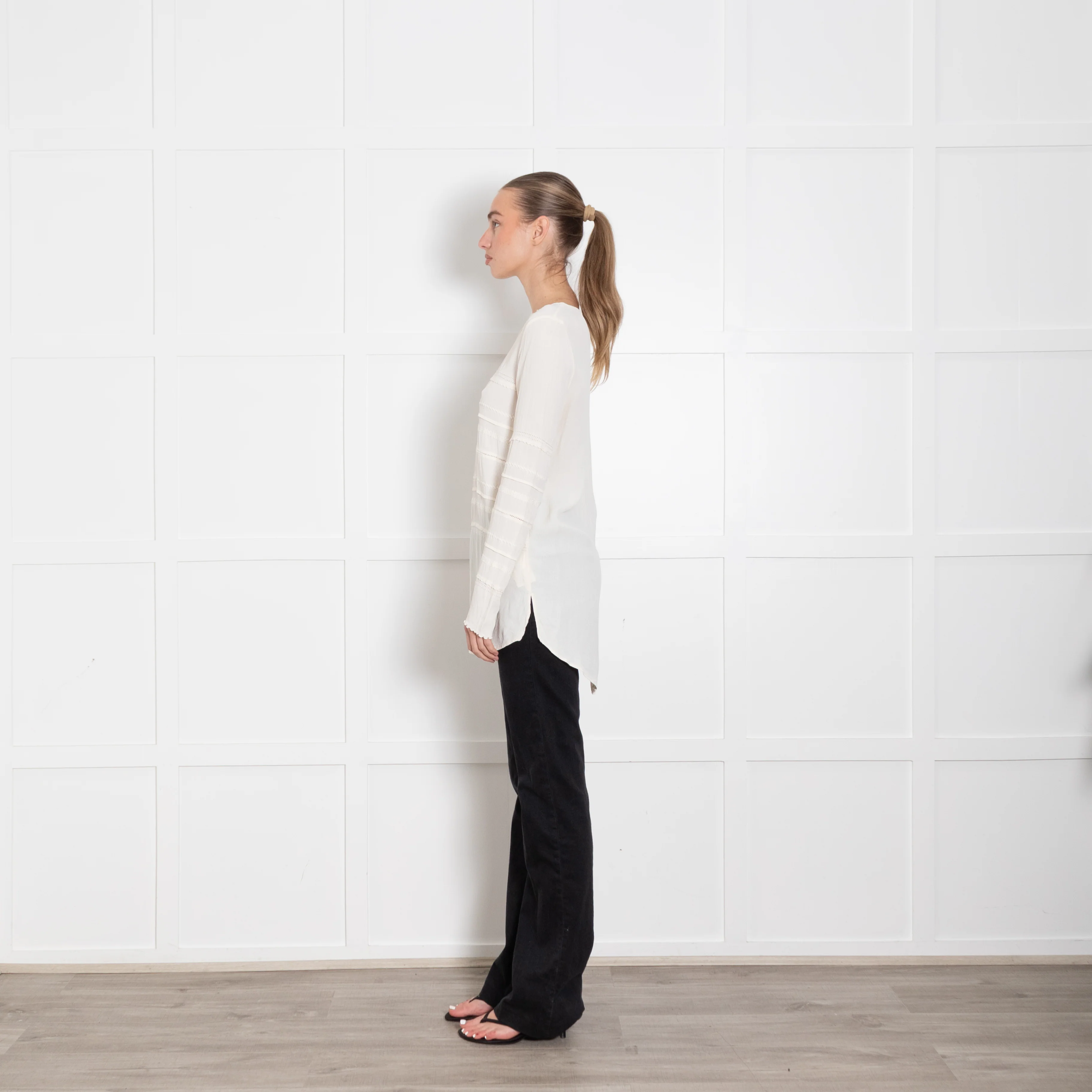 Day Birger et Mikkelson Butter Cream Embroidered Stripe Top - Image 4