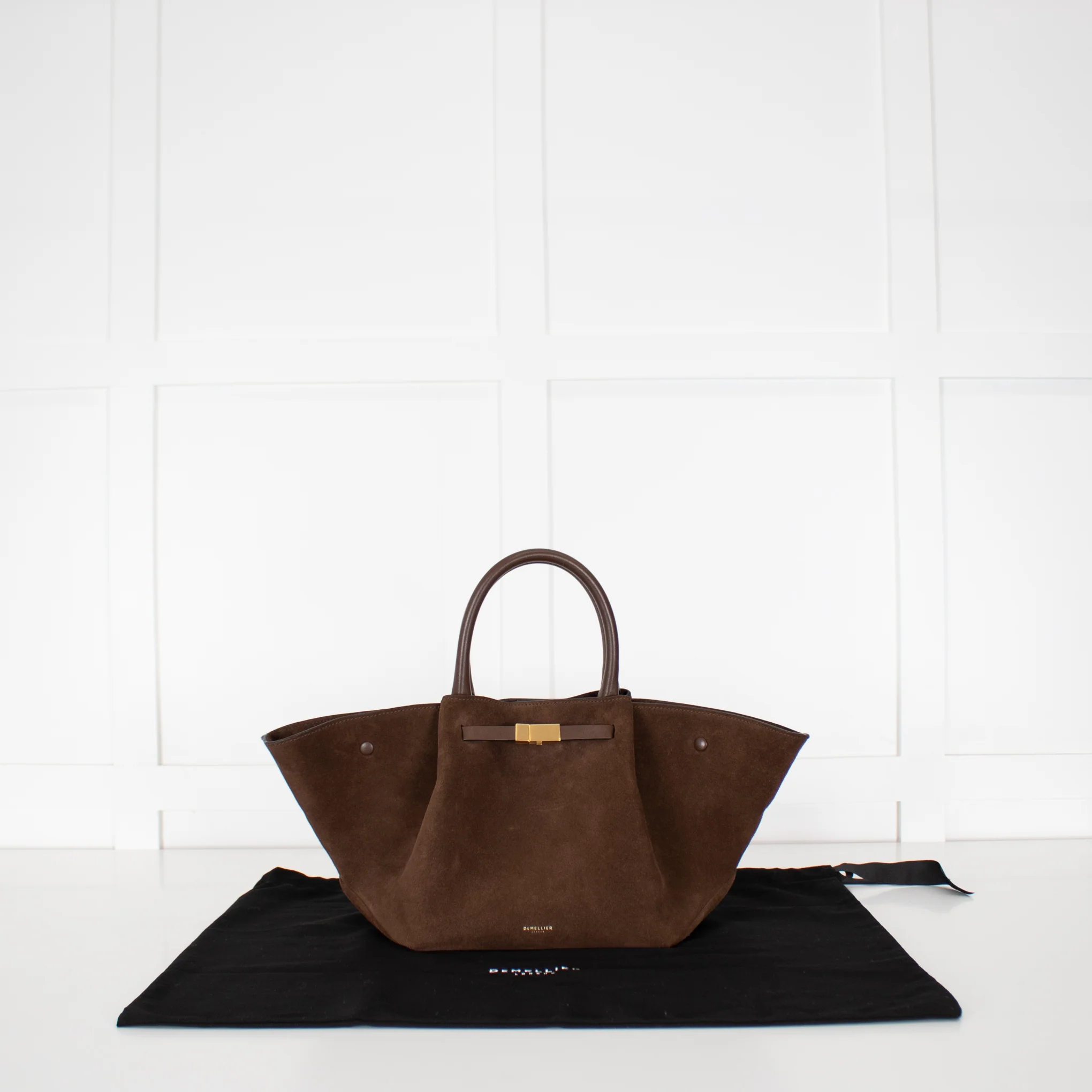 De Mellier Dark Brown Suede Midi New York Tote - Image 3