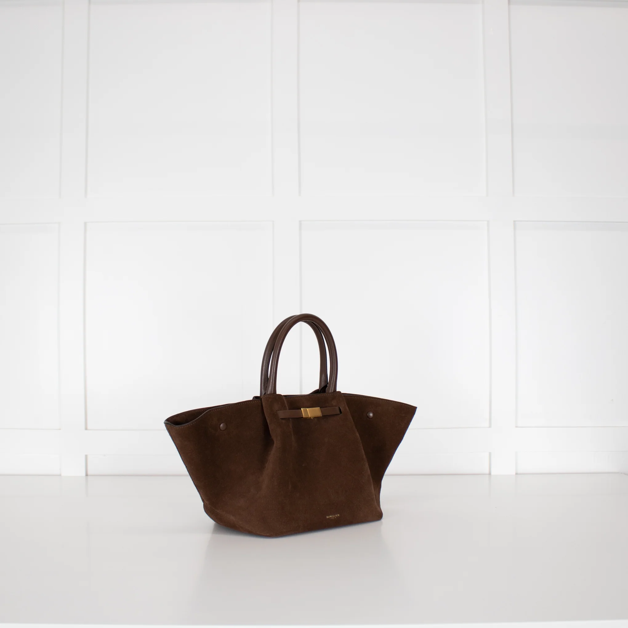 De Mellier Dark Brown Suede Midi New York Tote - Image 5