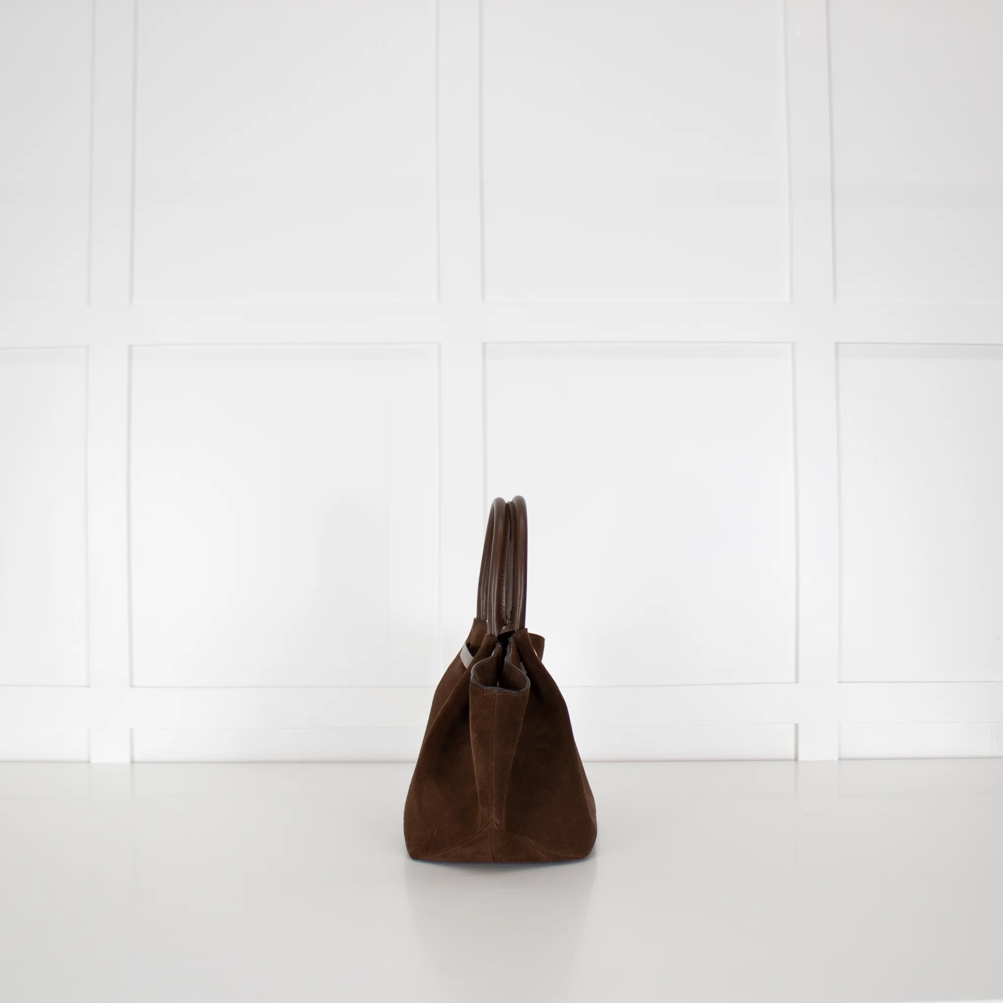De Mellier Dark Brown Suede Midi New York Tote - Image 6