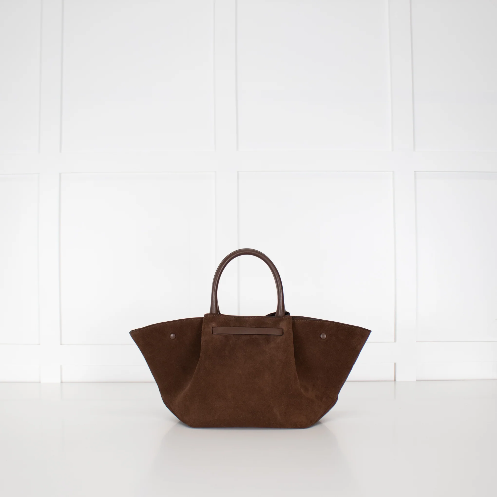 De Mellier Dark Brown Suede Midi New York Tote - Image 7