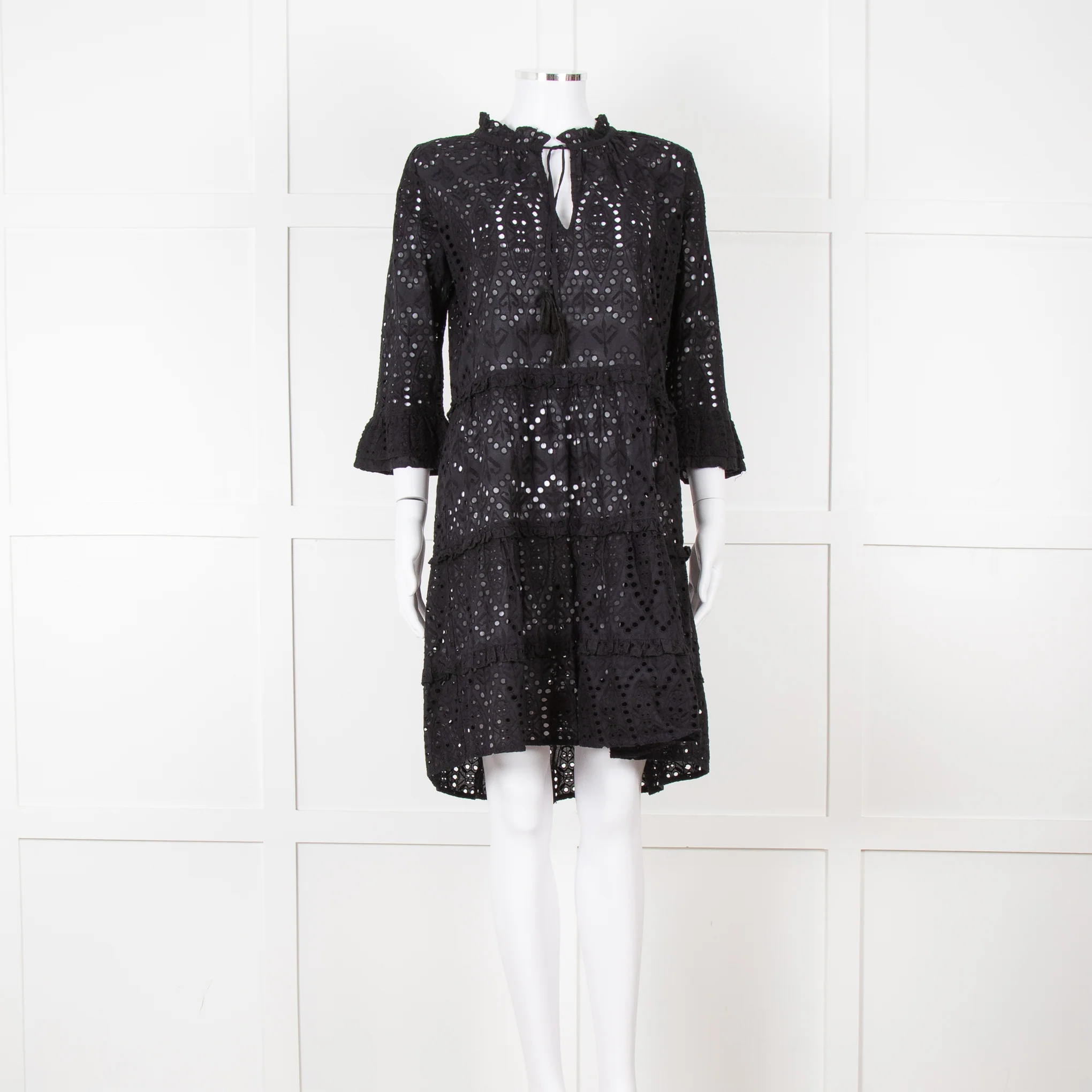 Dea Kudibal Black Broderie Anglaise Mini Dress
