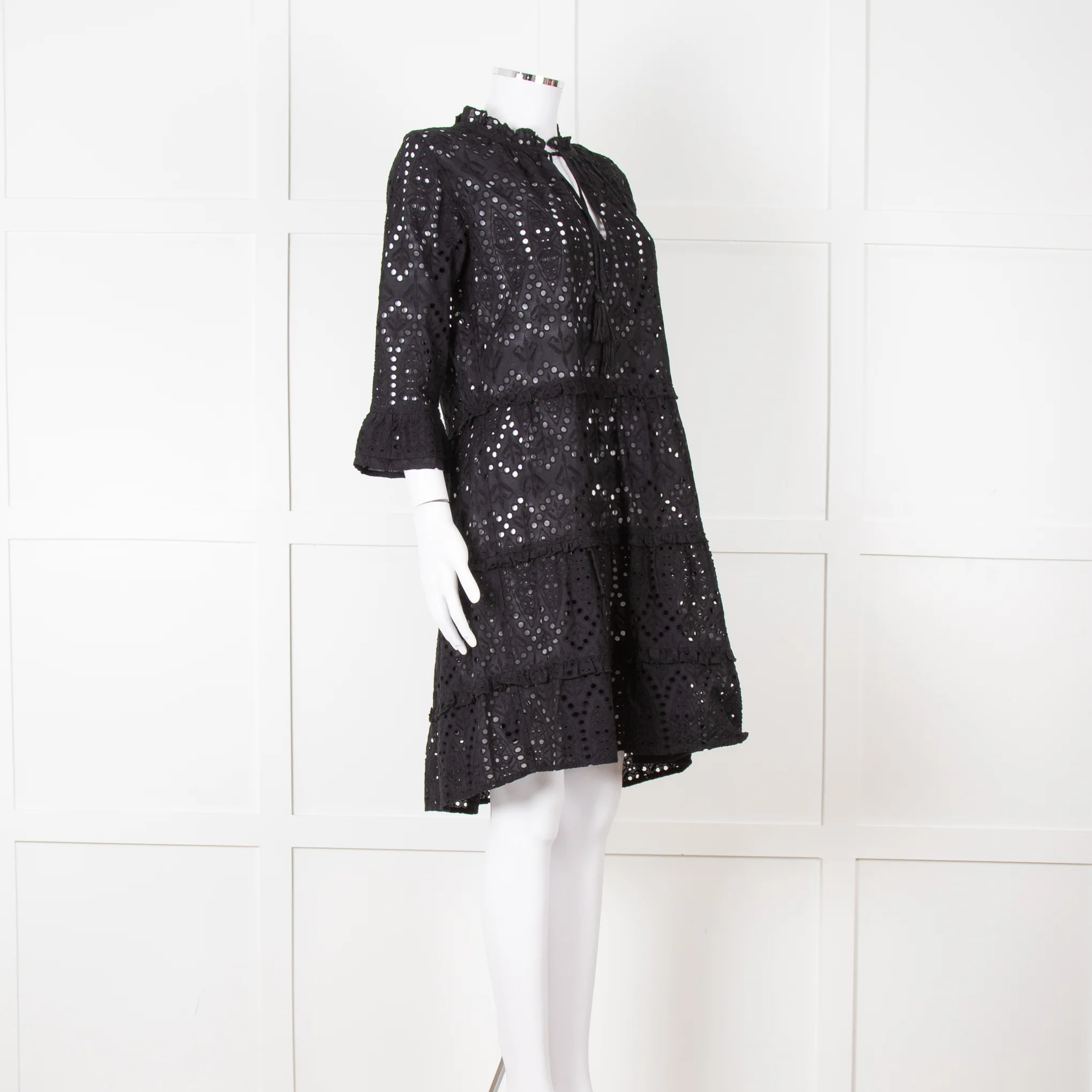 Dea Kudibal Black Broderie Anglaise Mini Dress - Image 2