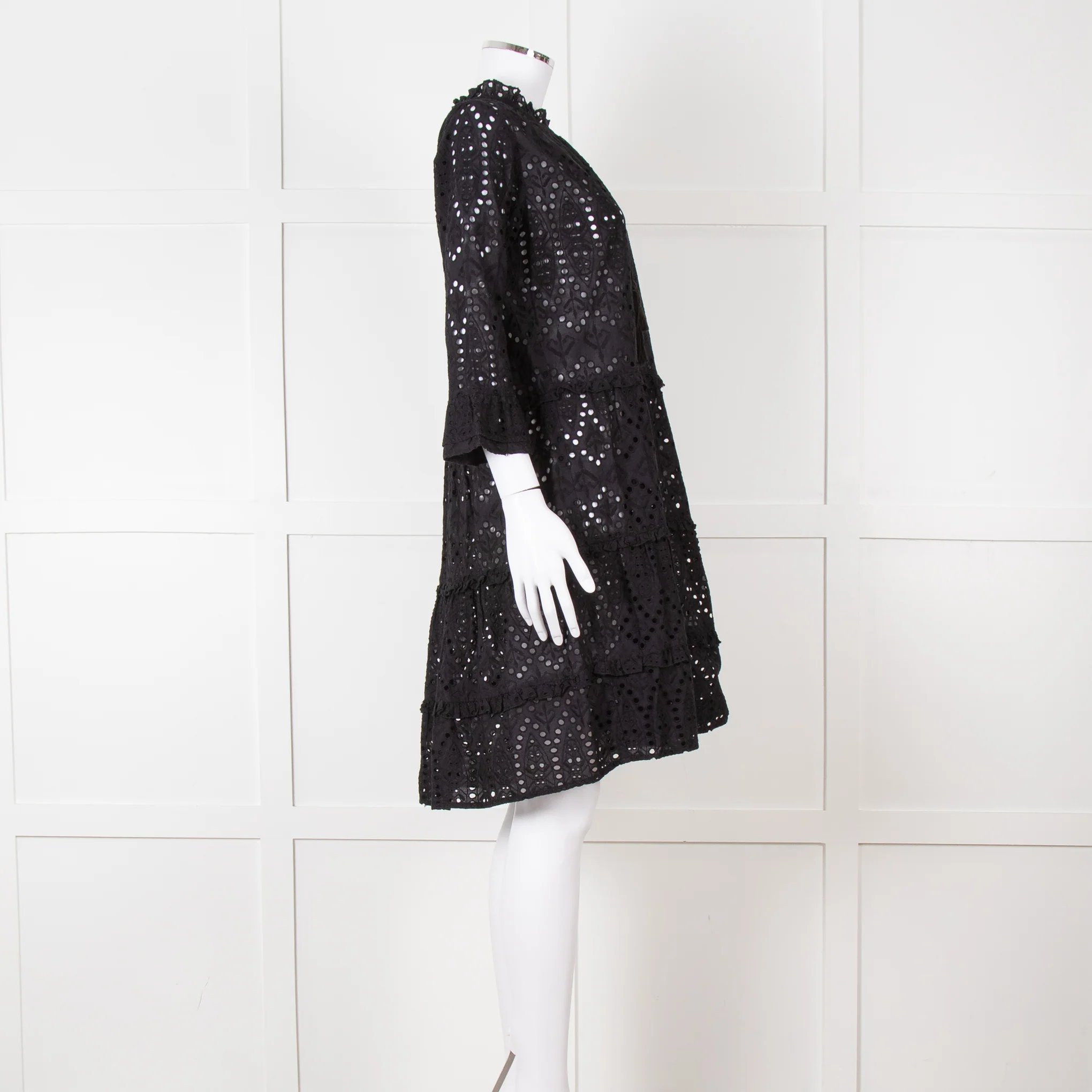 Dea Kudibal Black Broderie Anglaise Mini Dress - Image 3