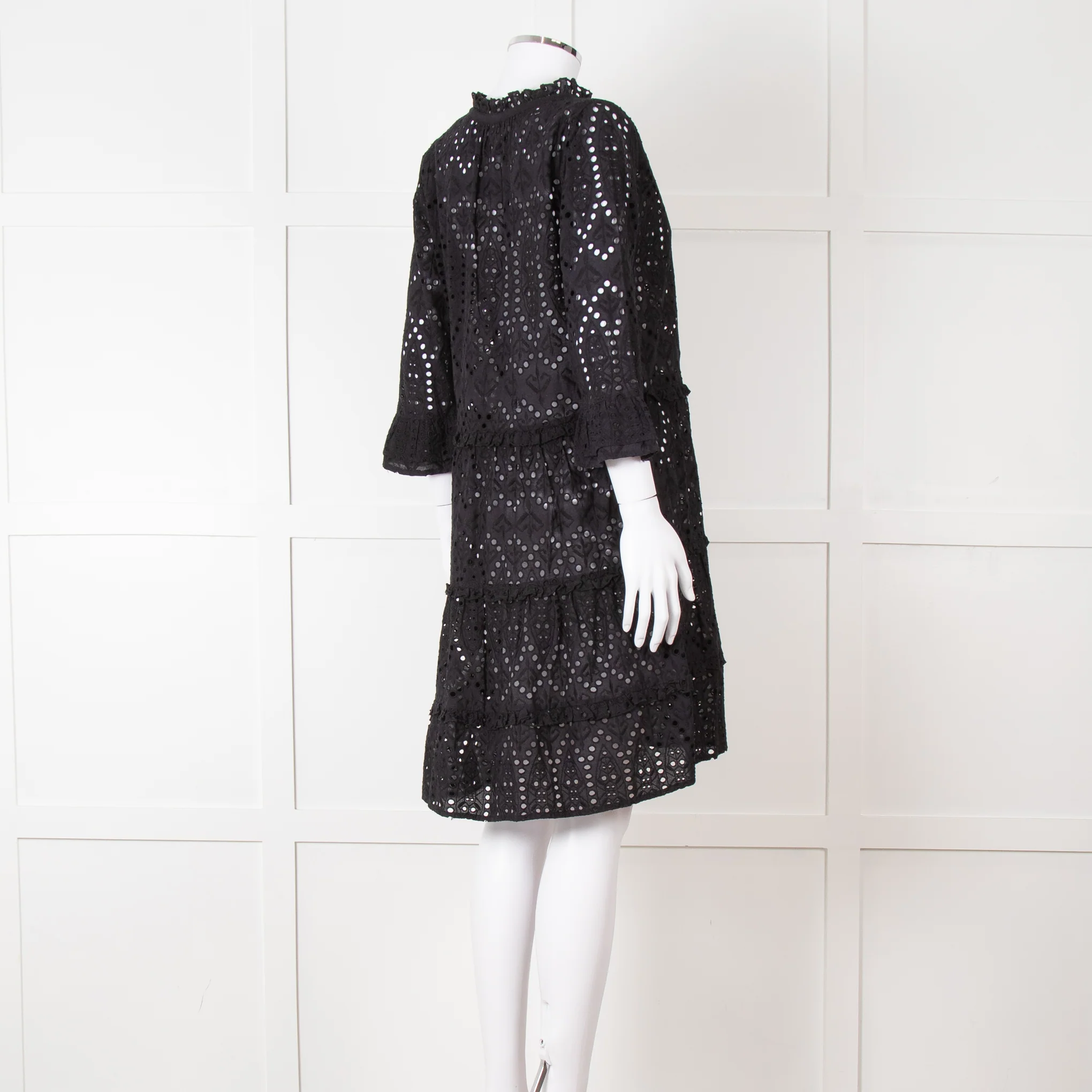Dea Kudibal Black Broderie Anglaise Mini Dress - Image 4