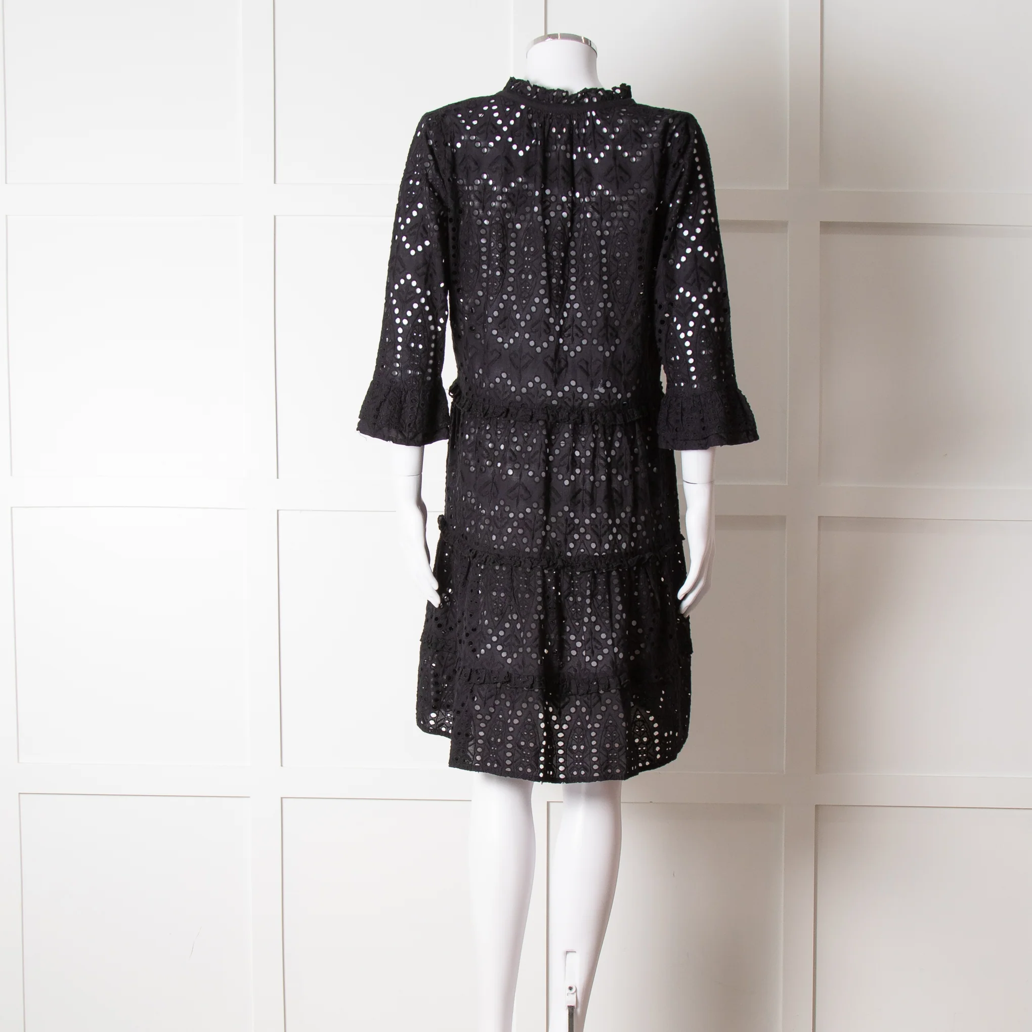 Dea Kudibal Black Broderie Anglaise Mini Dress - Image 5