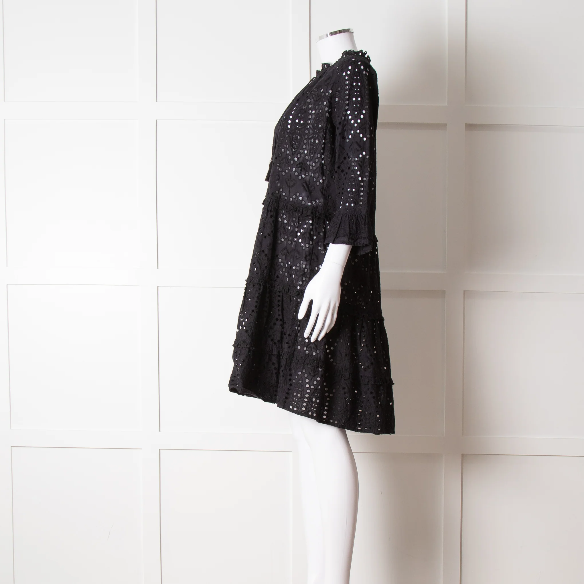 Dea Kudibal Black Broderie Anglaise Mini Dress - Image 7