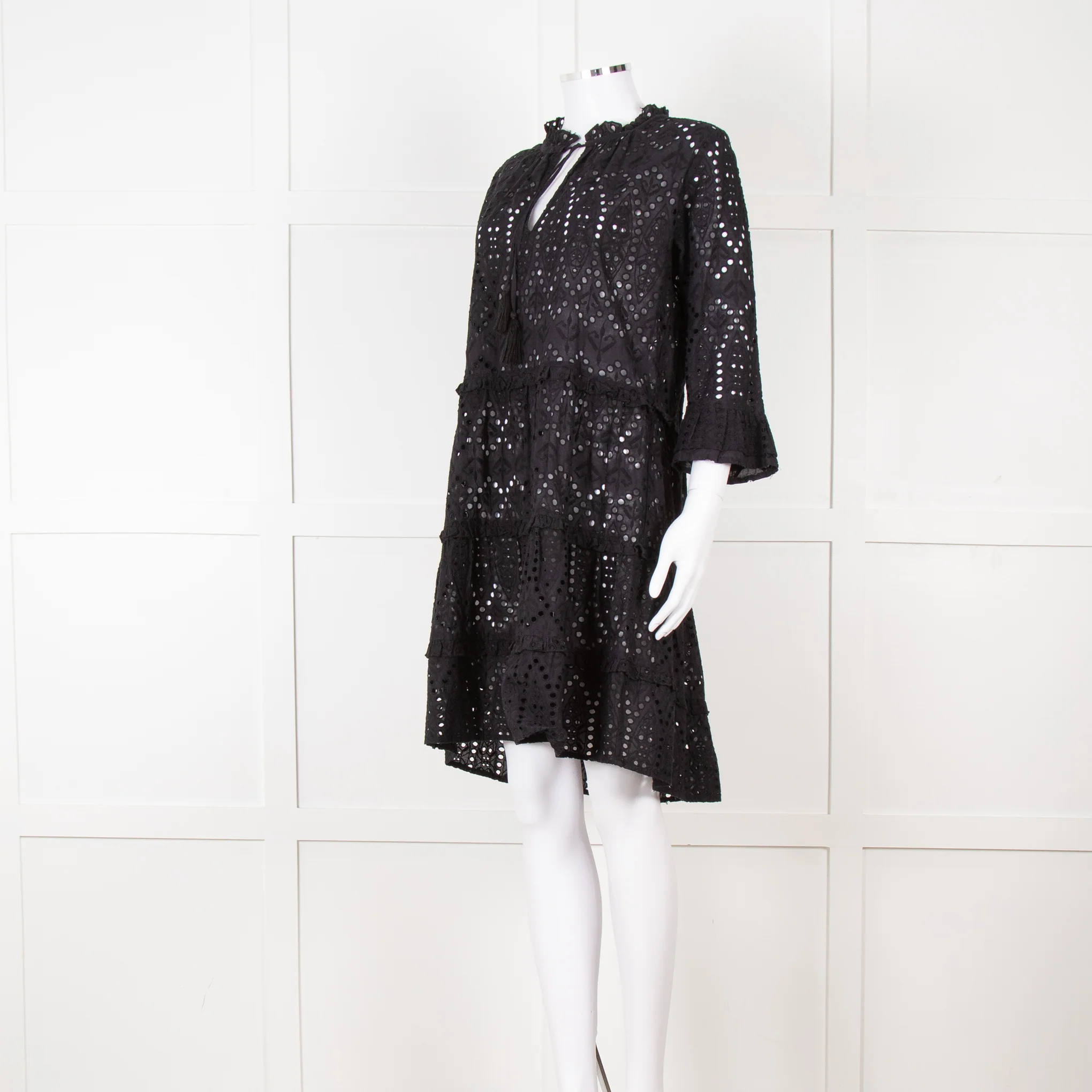 Dea Kudibal Black Broderie Anglaise Mini Dress - Image 8