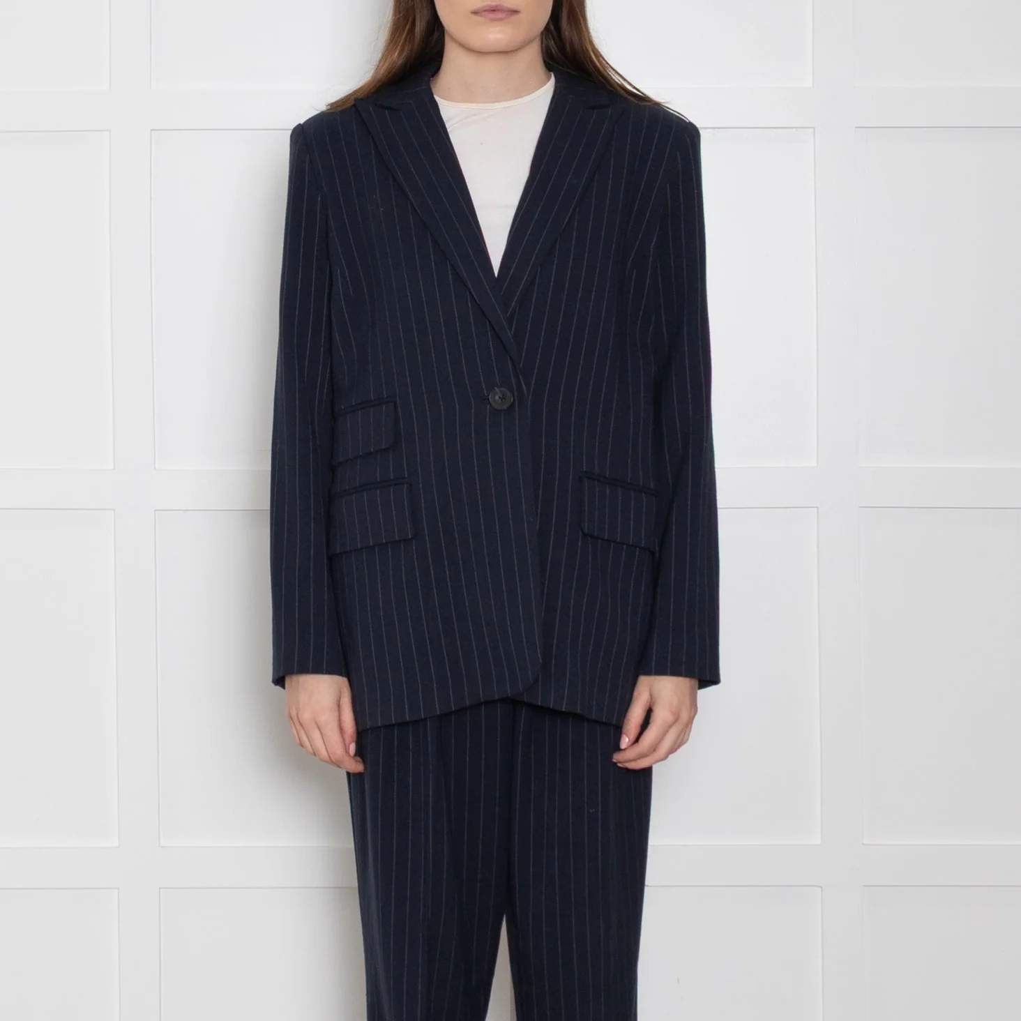 Dea Kudibal Blue Pinstripe Blazer - Image 2