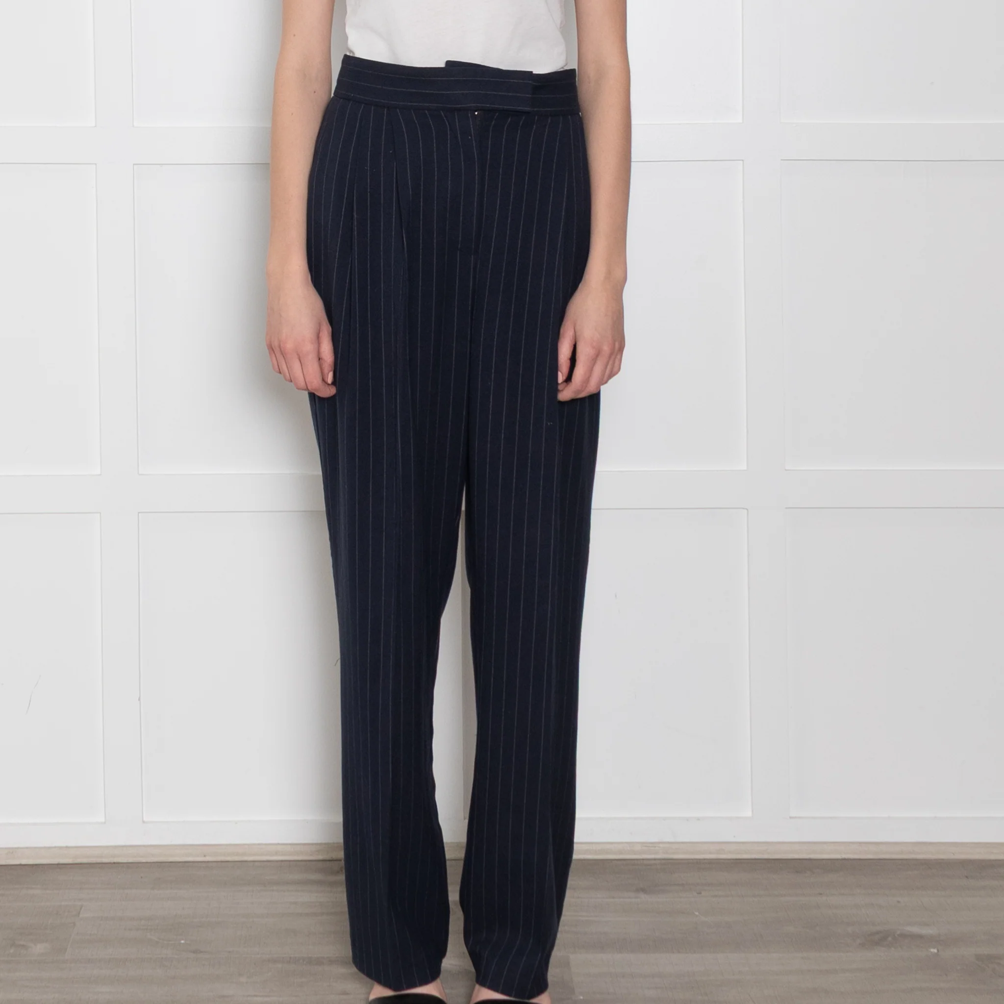Dea Kudibal Blue Pinstripe Trousers - Image 2