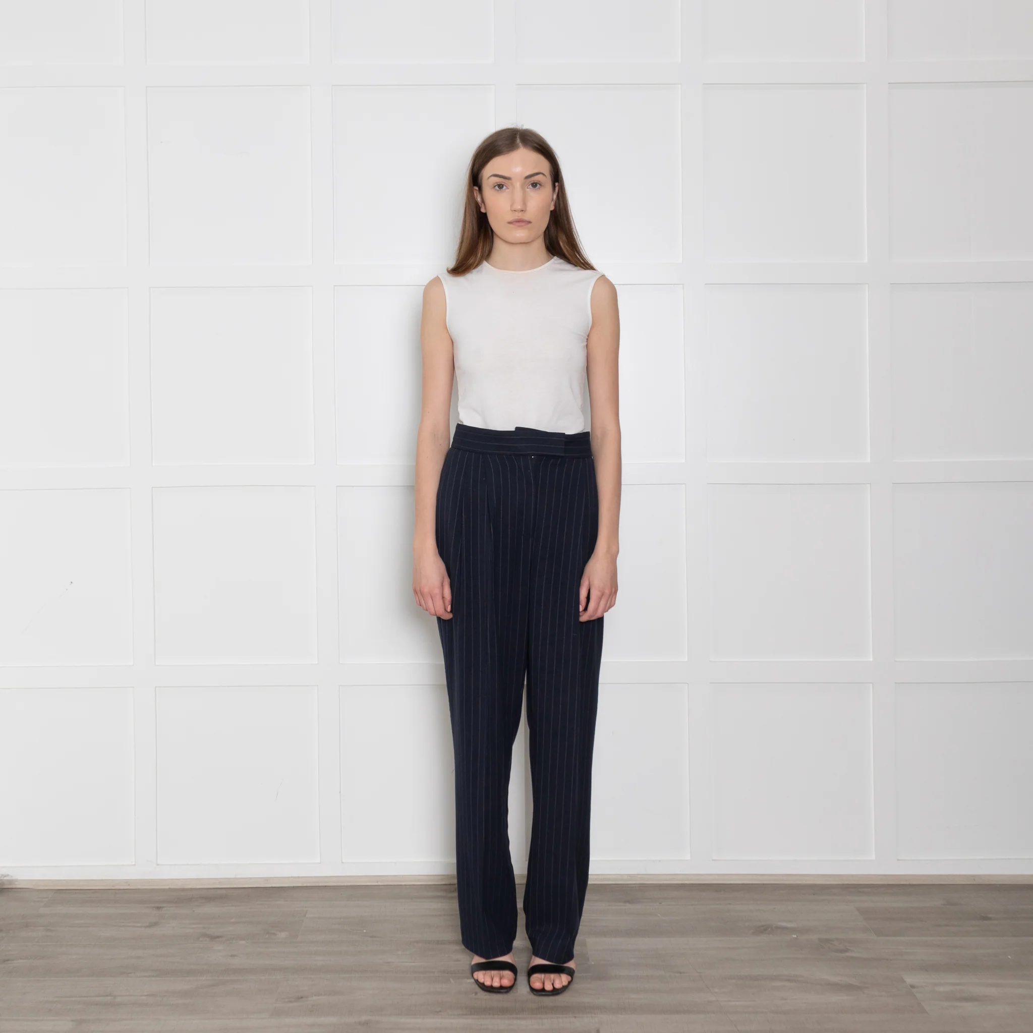 Dea Kudibal Blue Pinstripe Trousers - Image 3