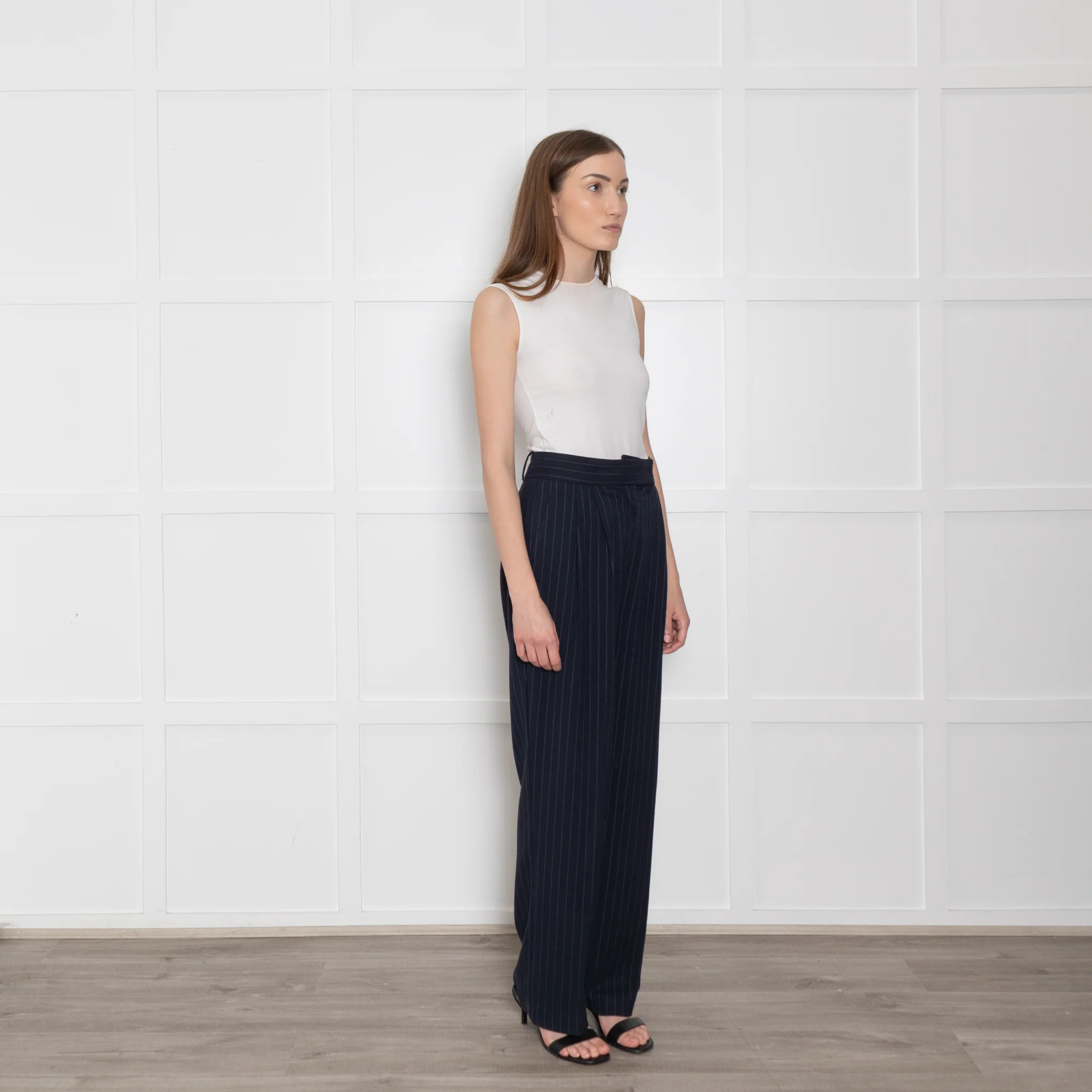 Dea Kudibal Blue Pinstripe Trousers - Image 5