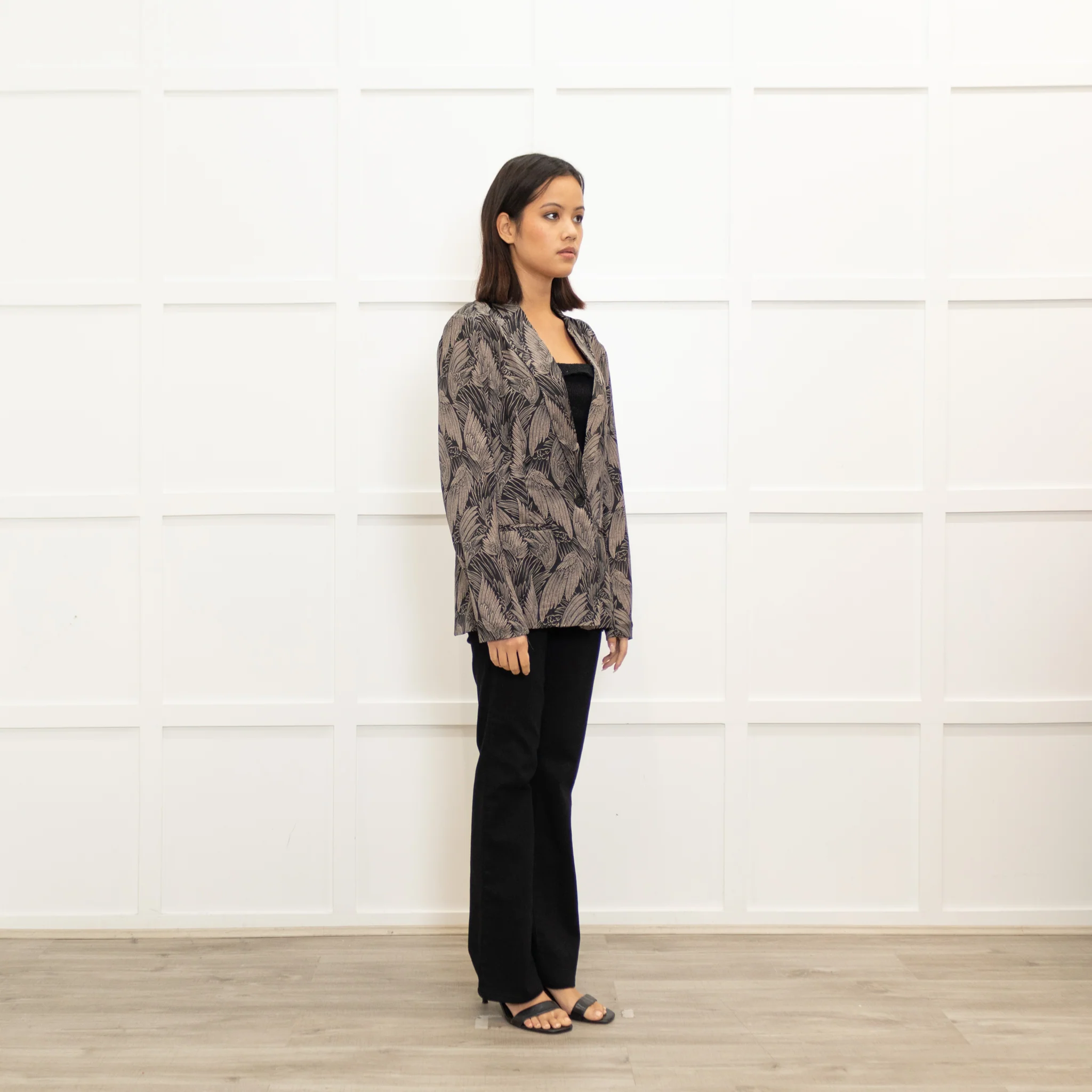 Dea Kudibal Feather Print Black Silk Jacket - Image 3