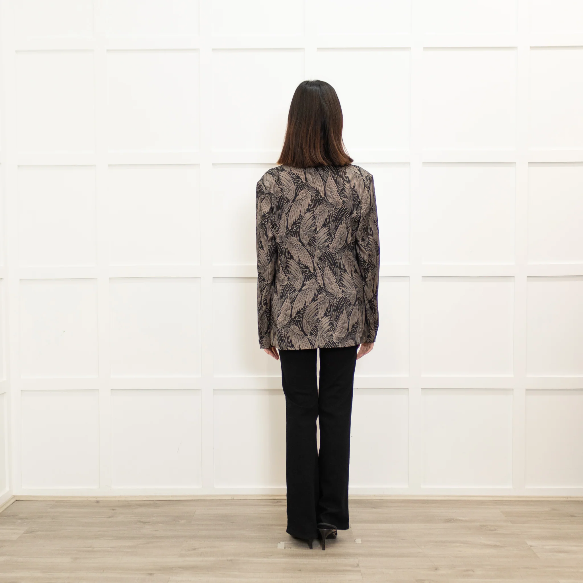 Dea Kudibal Feather Print Black Silk Jacket - Image 5