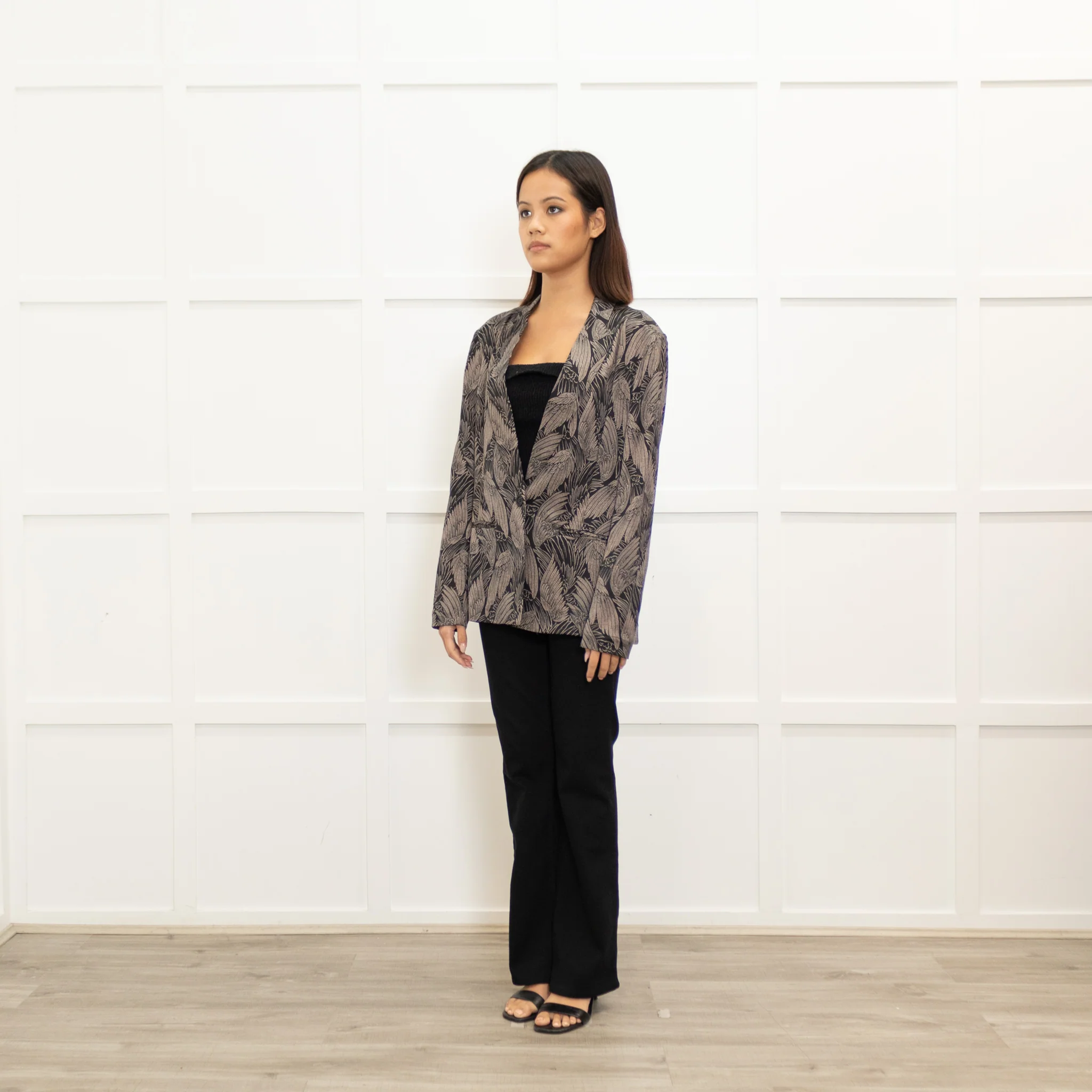 Dea Kudibal Feather Print Black Silk Jacket - Image 7