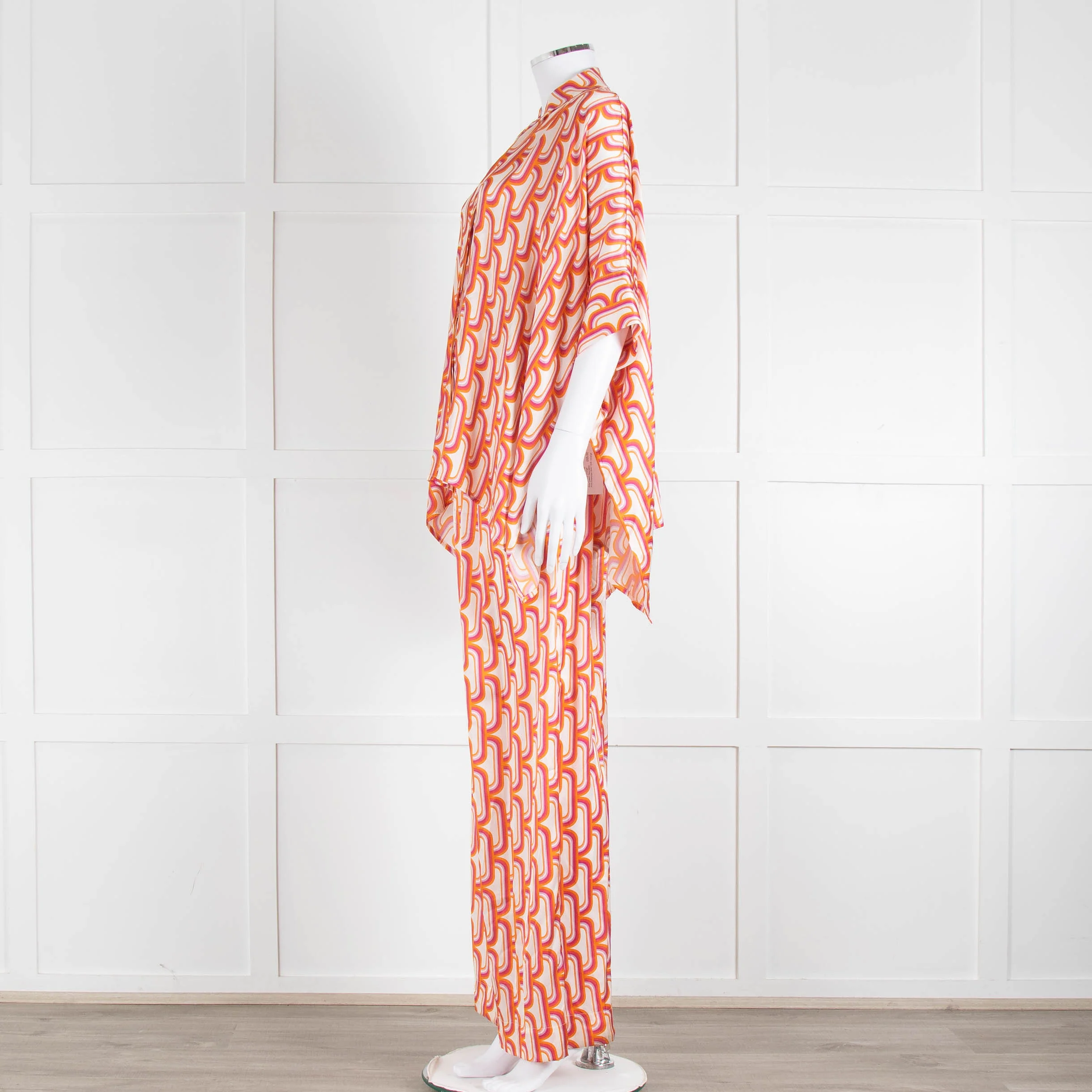 Dea Kudibal Orange Pink Cream Geometric Print Trousers - Image 15