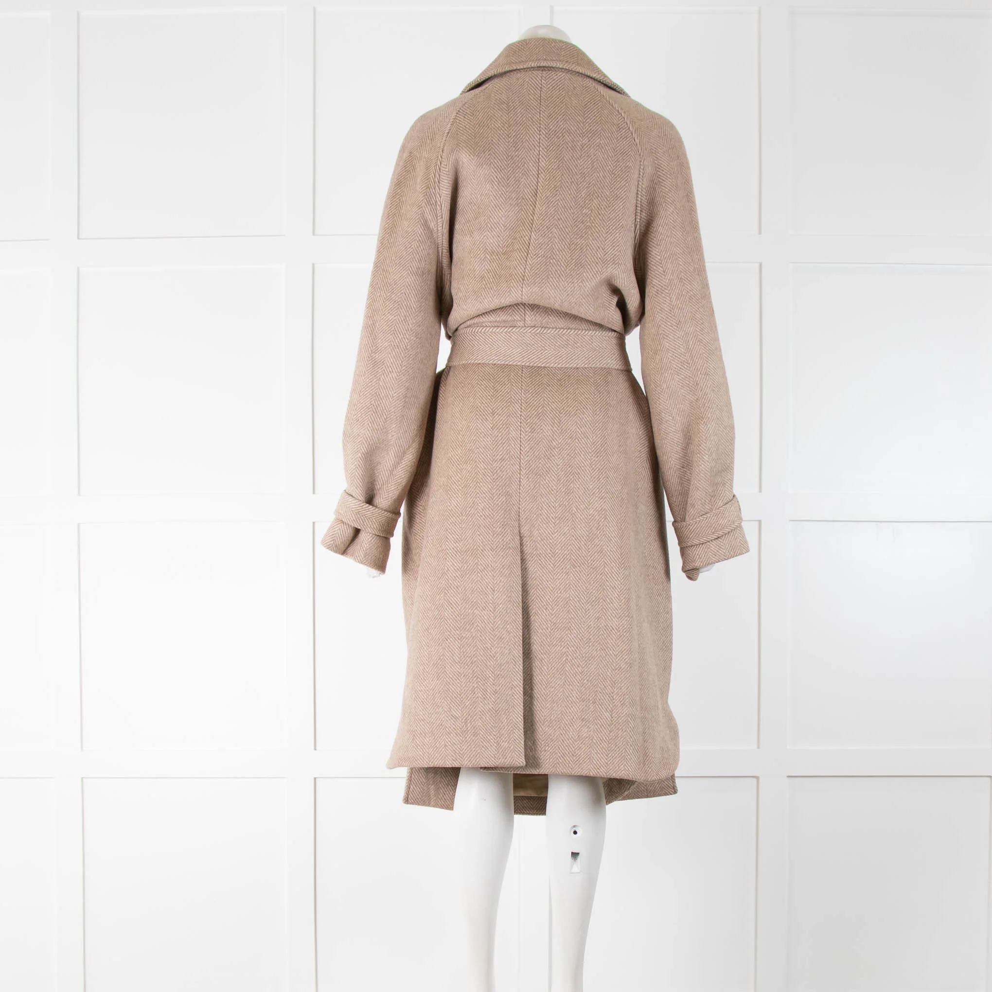 Dea Kudibal Pale Tan Herring Bone Coat - Image 3