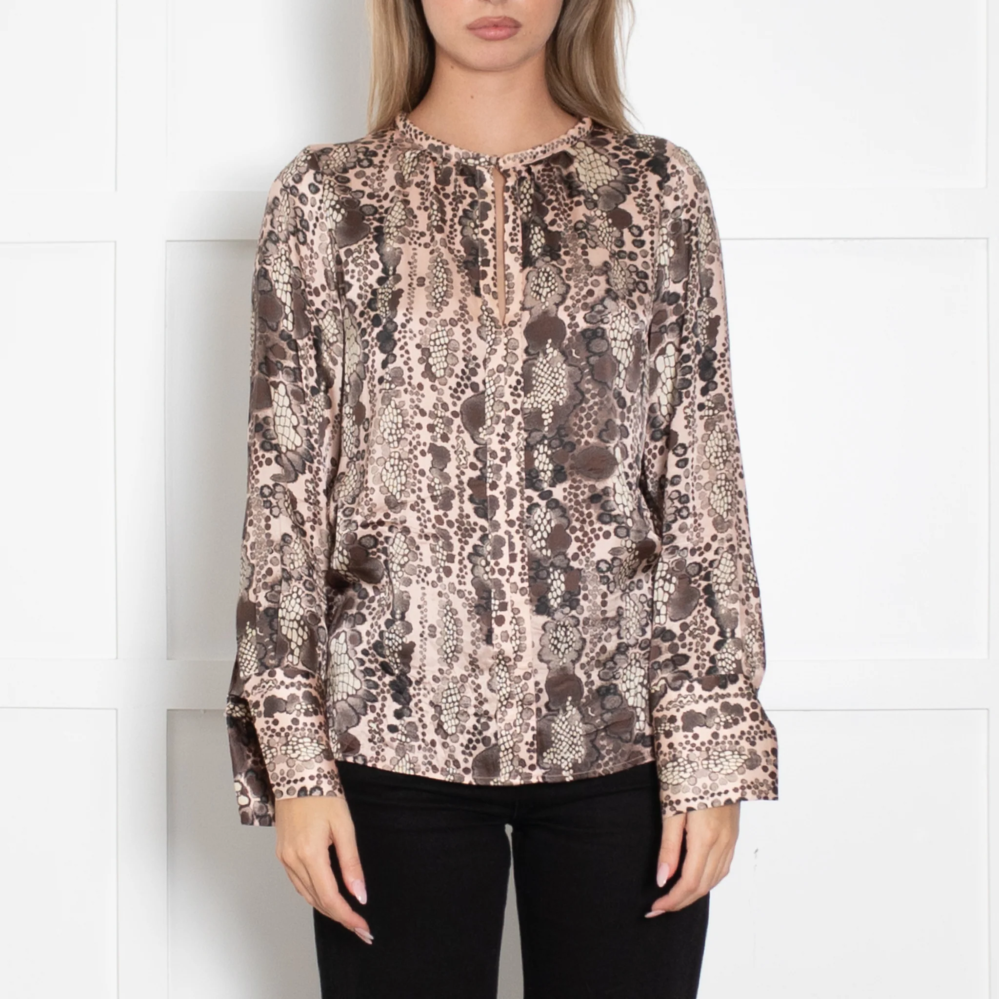 Dea Kudibal Pink Snakeskin Stretch Silk Blouse - Image 2