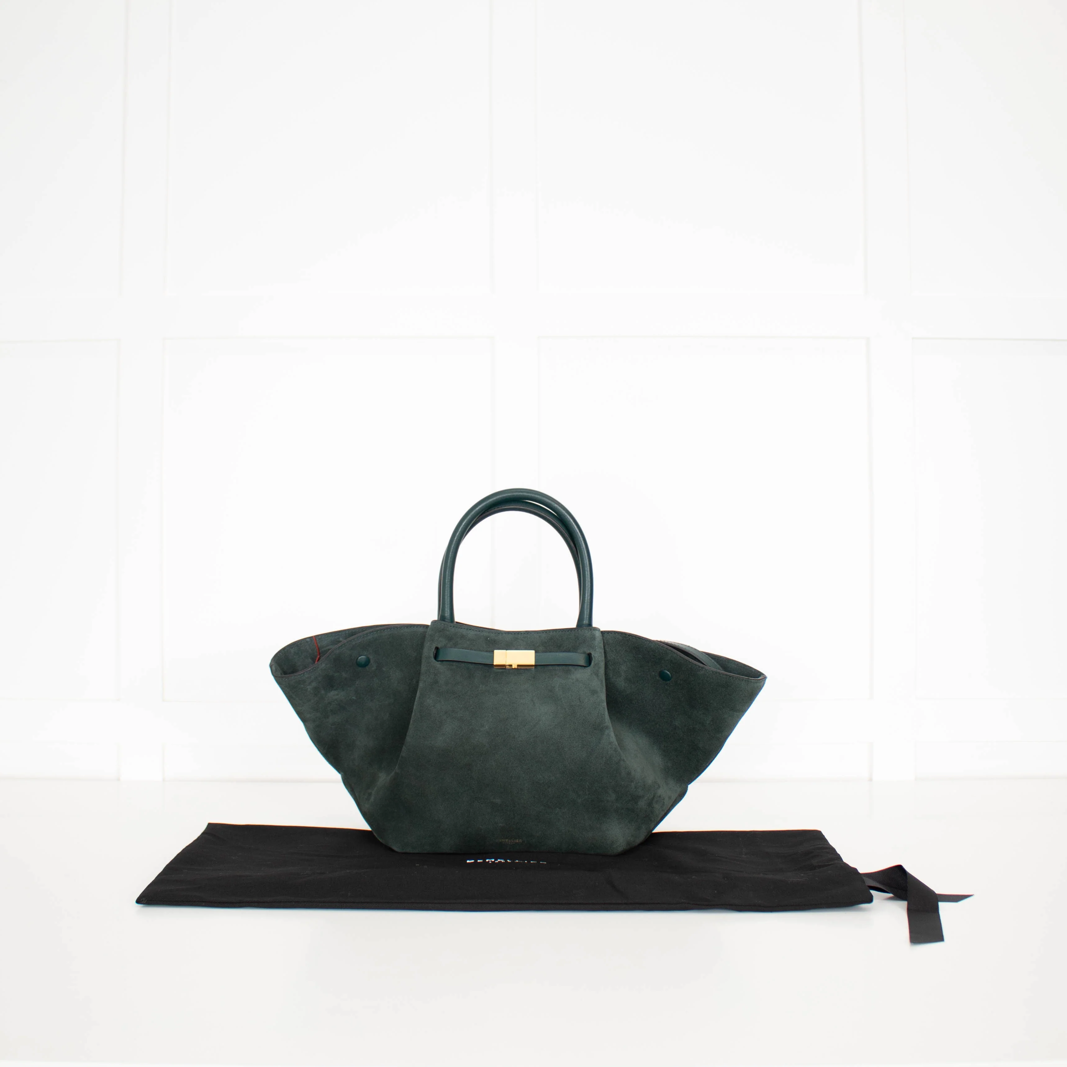 DeMeiller Green Suede Midi New York Tote - Image 3