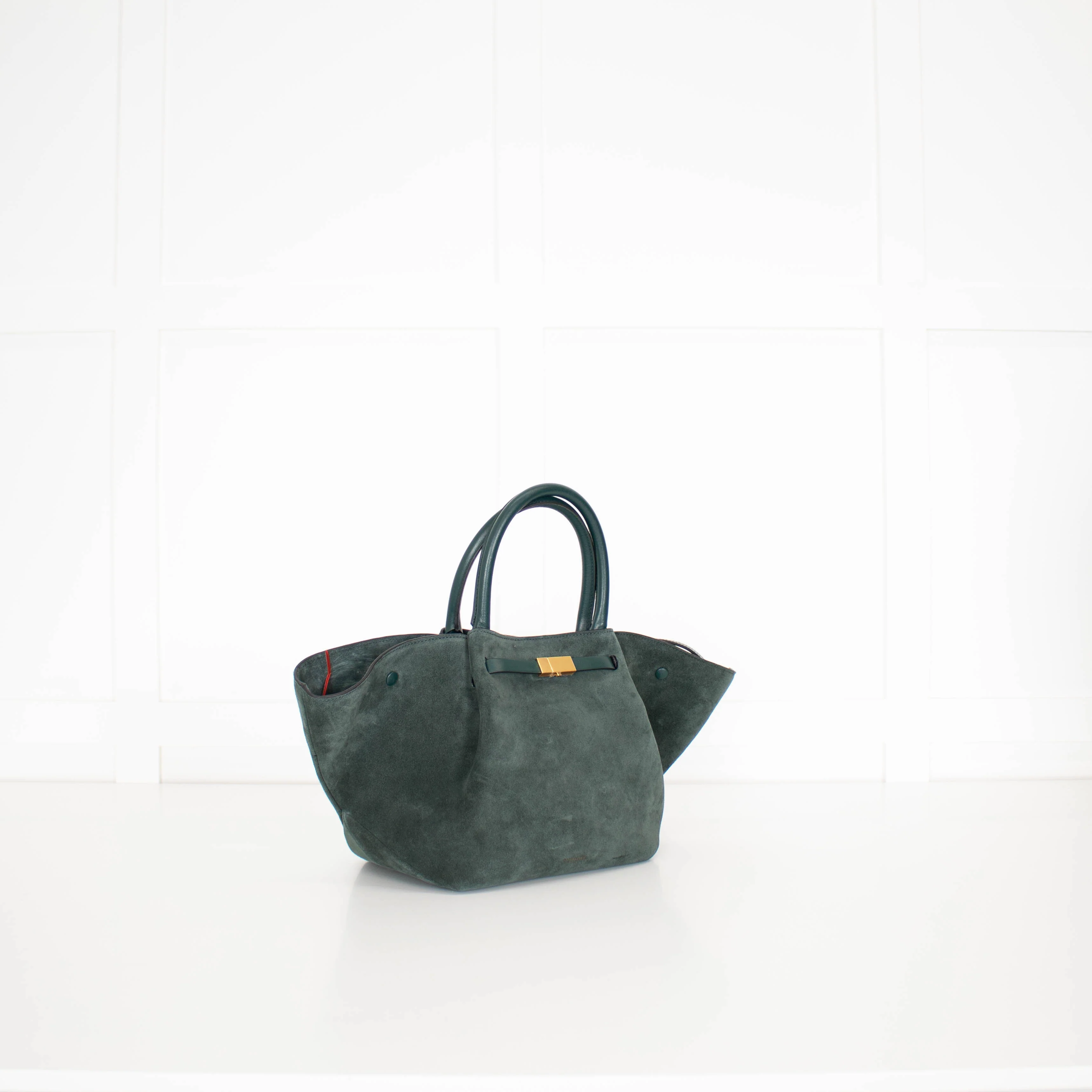 DeMeiller Green Suede Midi New York Tote - Image 5
